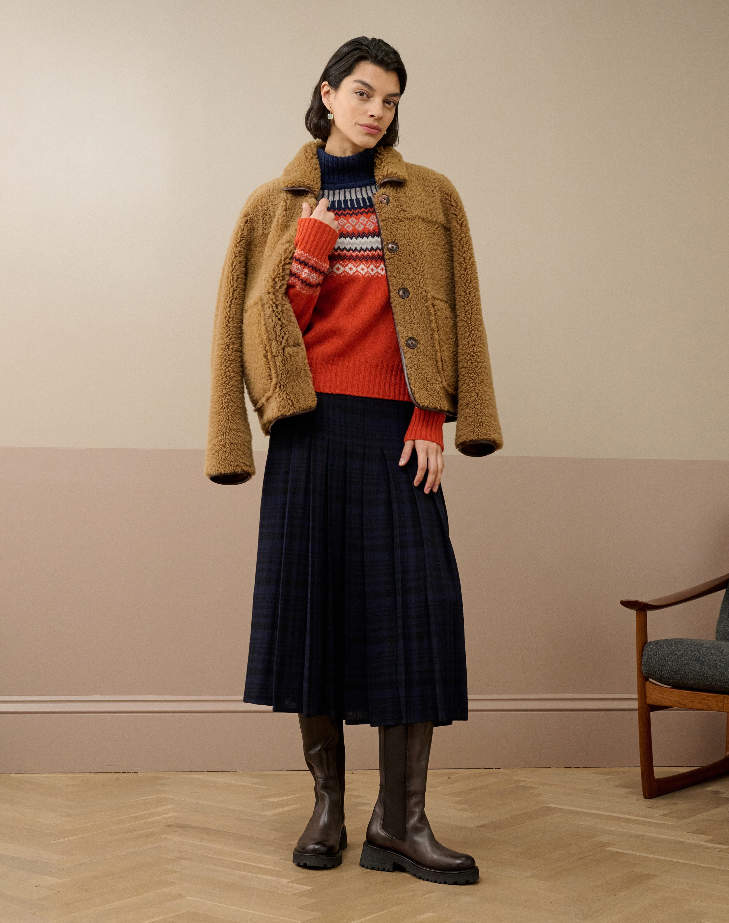 Supersoft Lambswool Fair Isle Yoke Polo