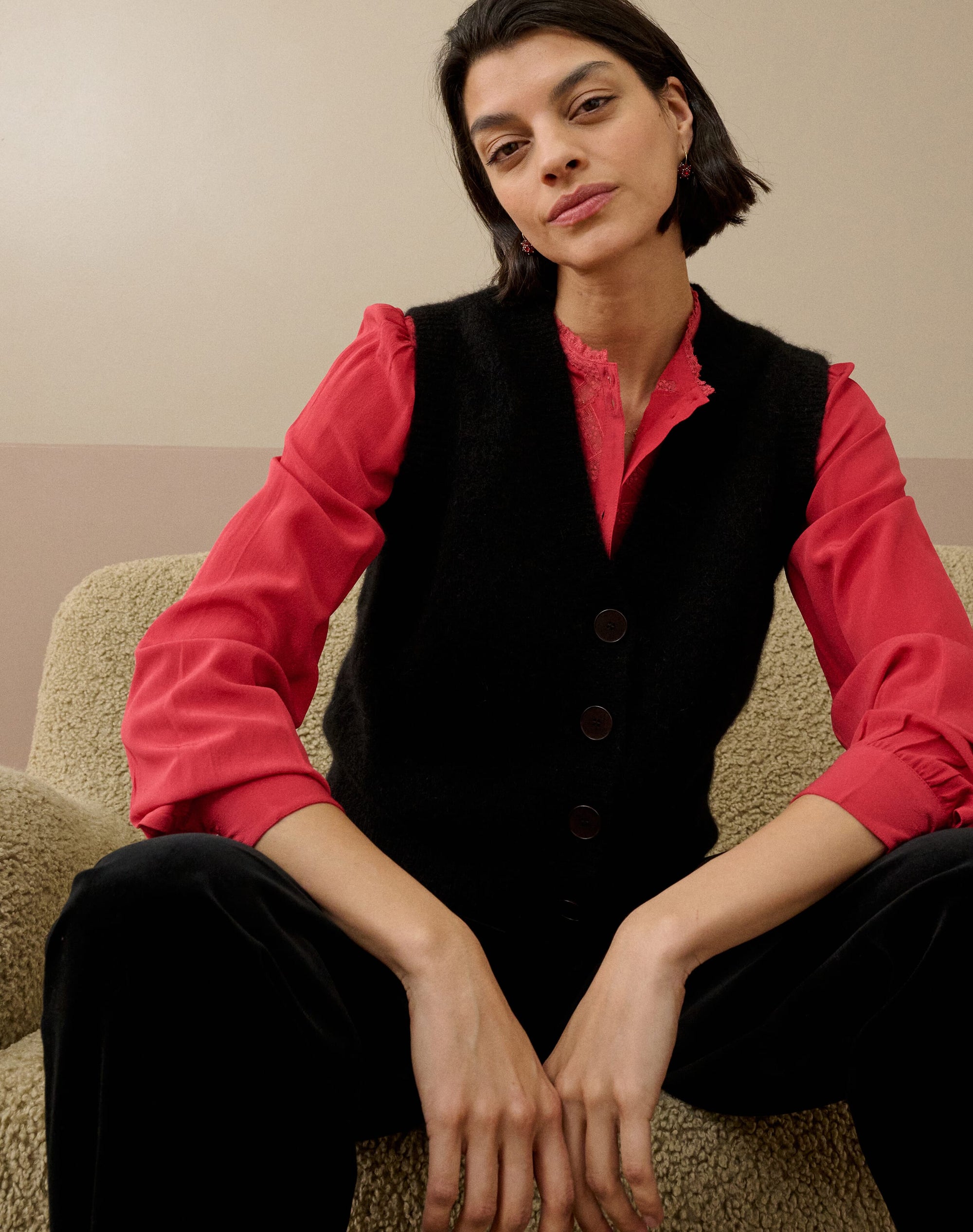 Alpaca V Neck Waistcoat