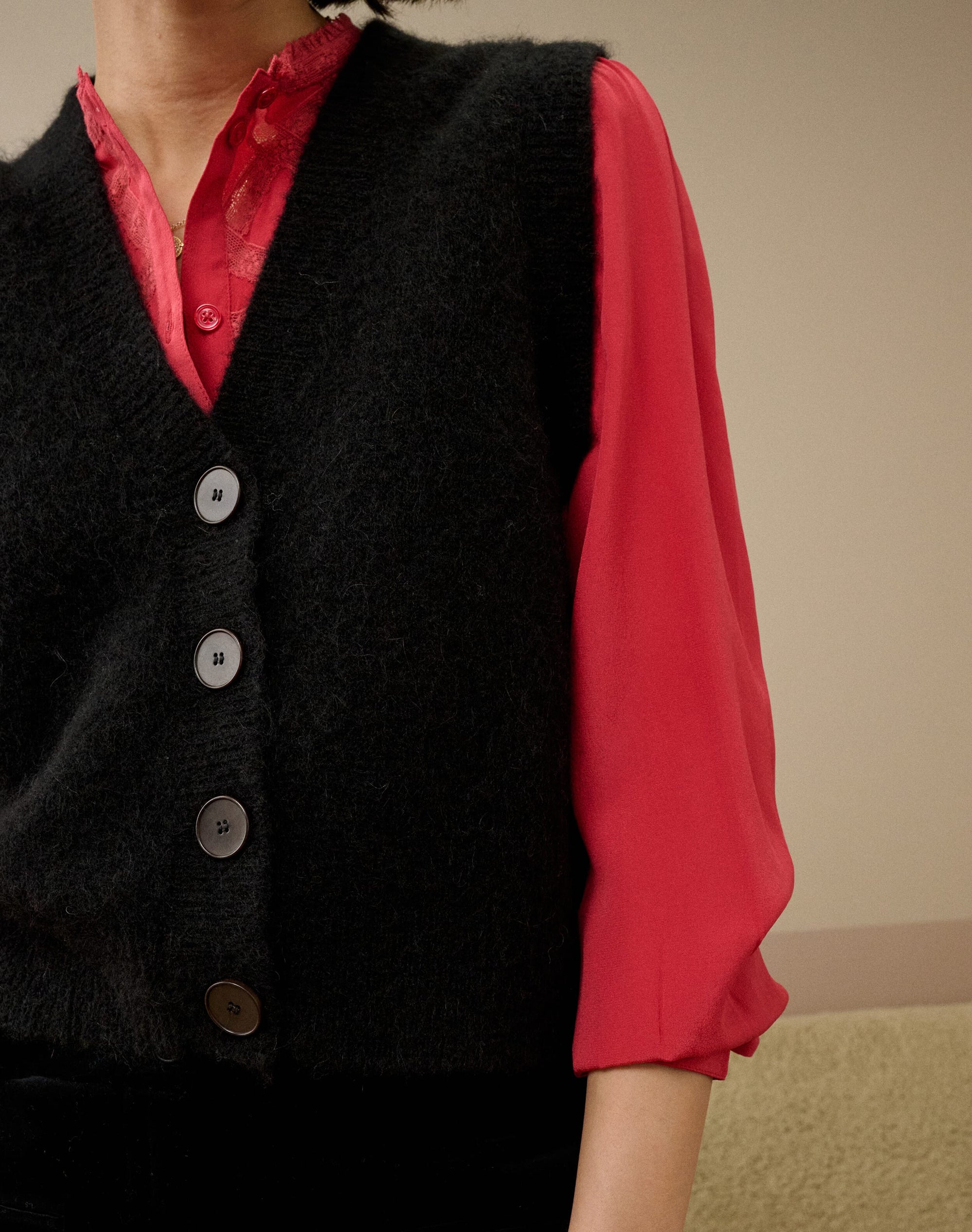Alpaca V Neck Waistcoat