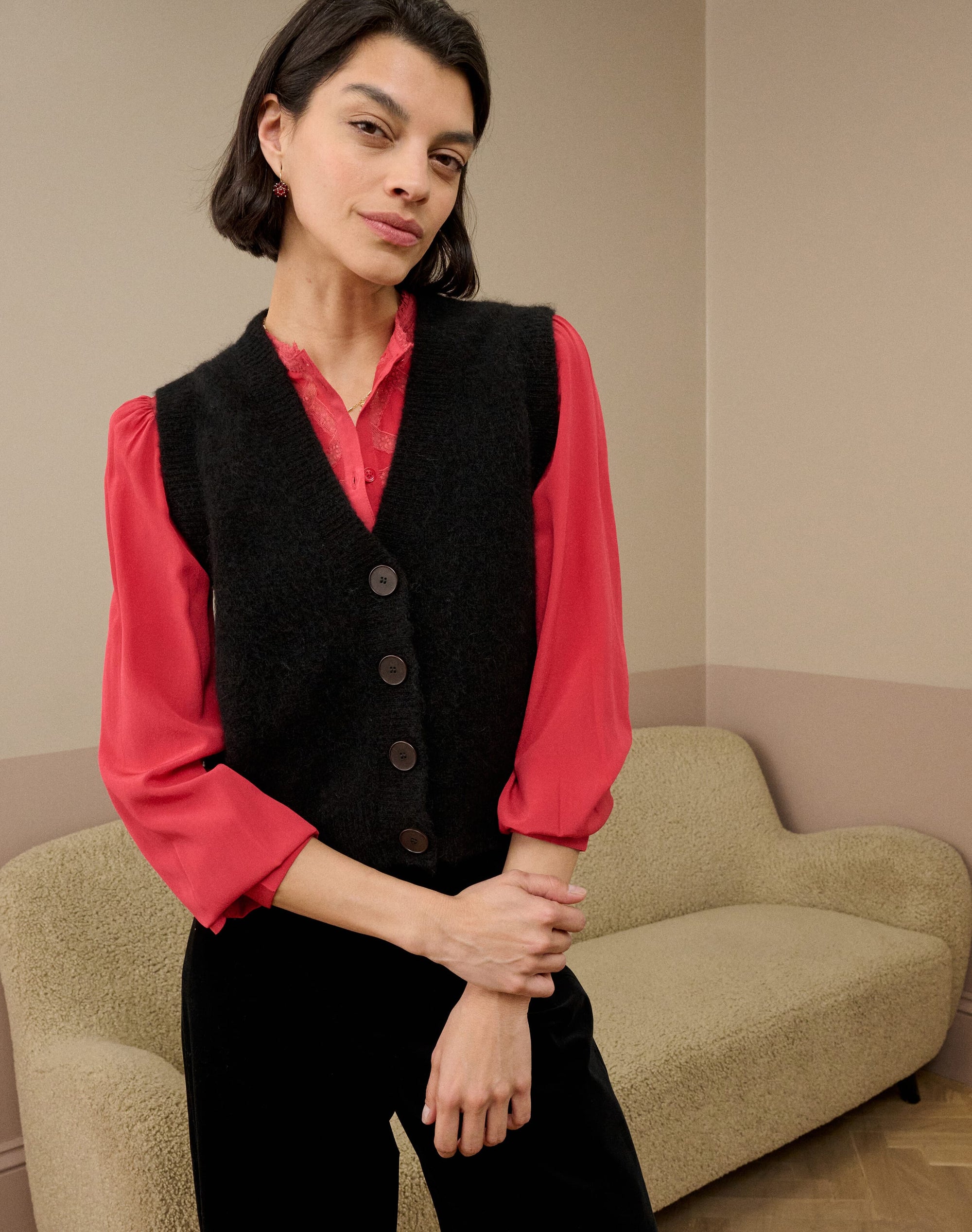 Alpaca V Neck Waistcoat