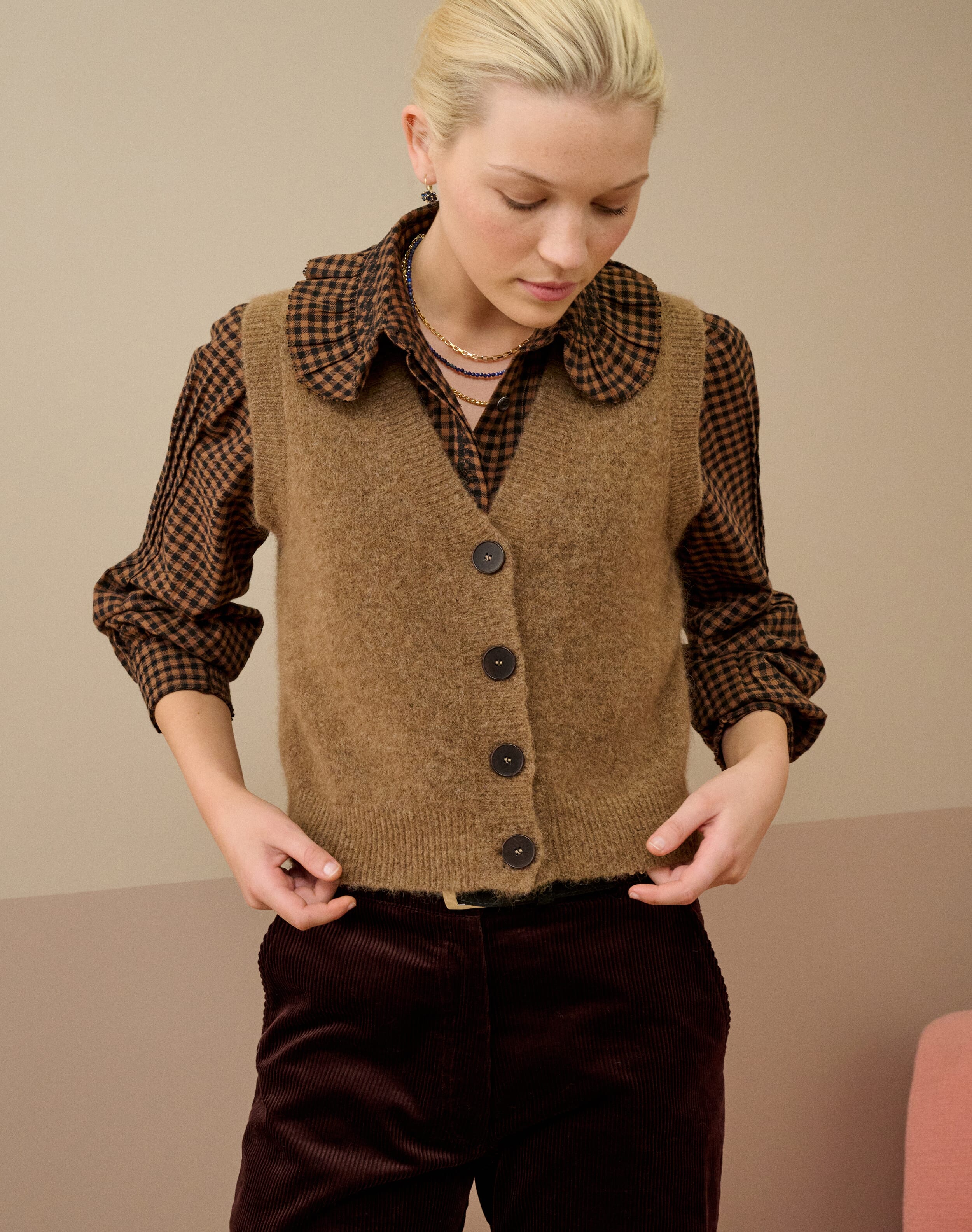 Alpaca V Neck Waistcoat