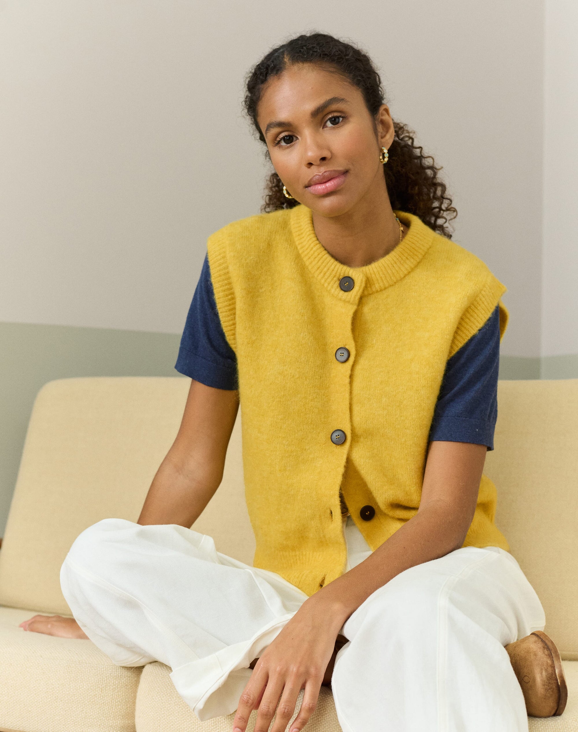 Alpaca Round Neck Waistcoat