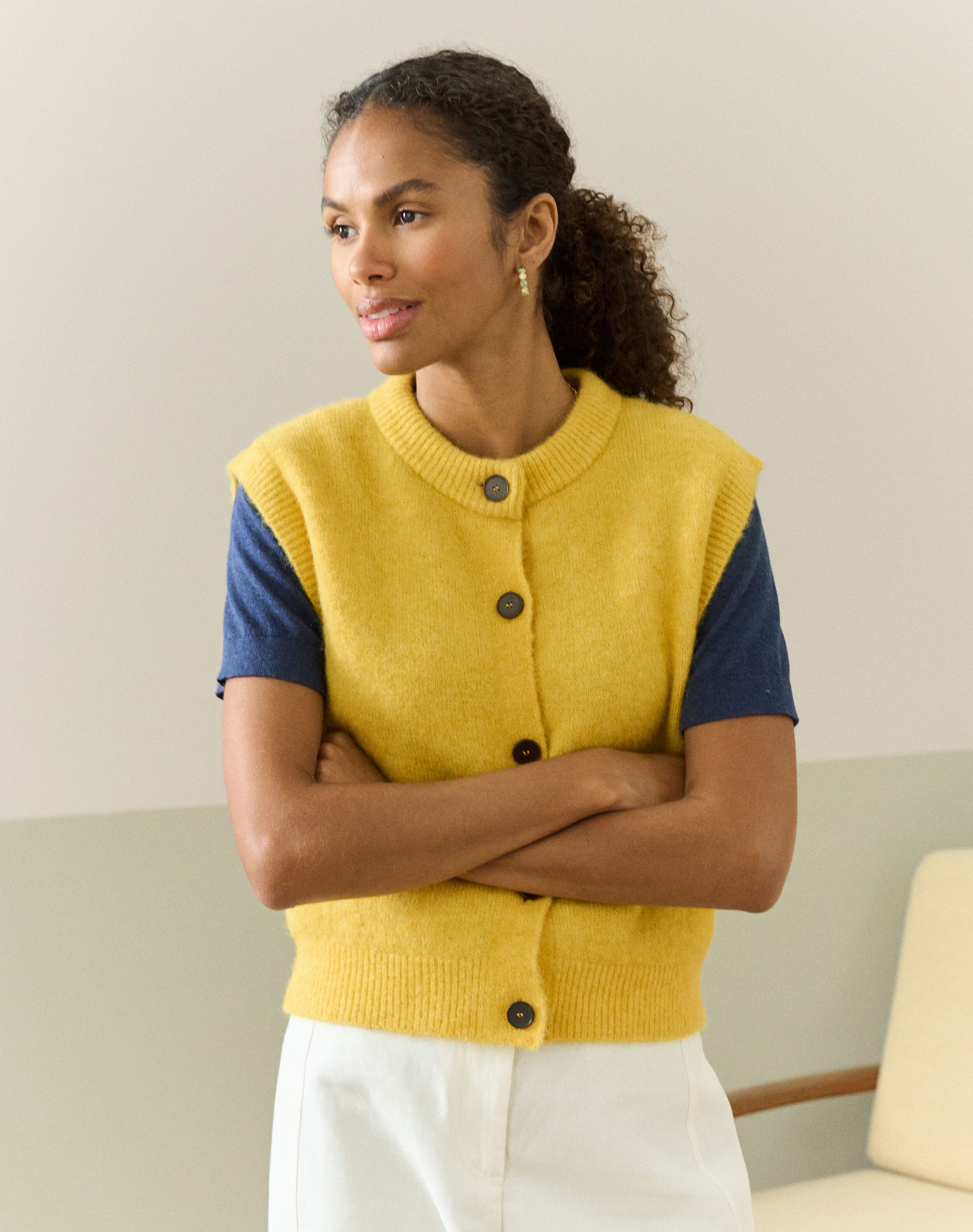 Alpaca Round Neck Waistcoat