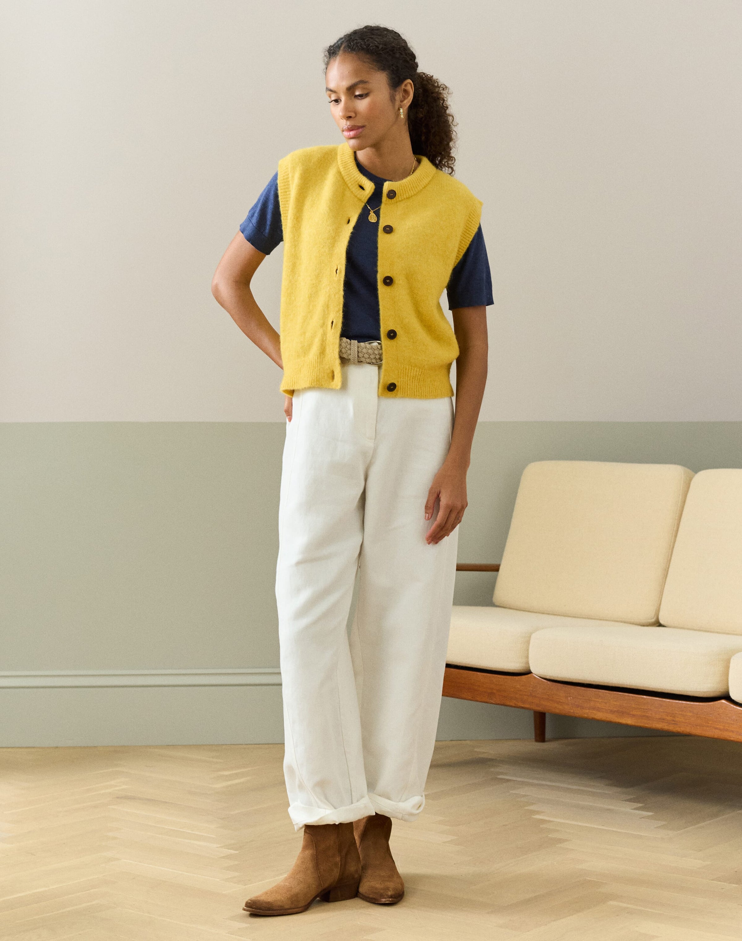 Alpaca Round Neck Waistcoat