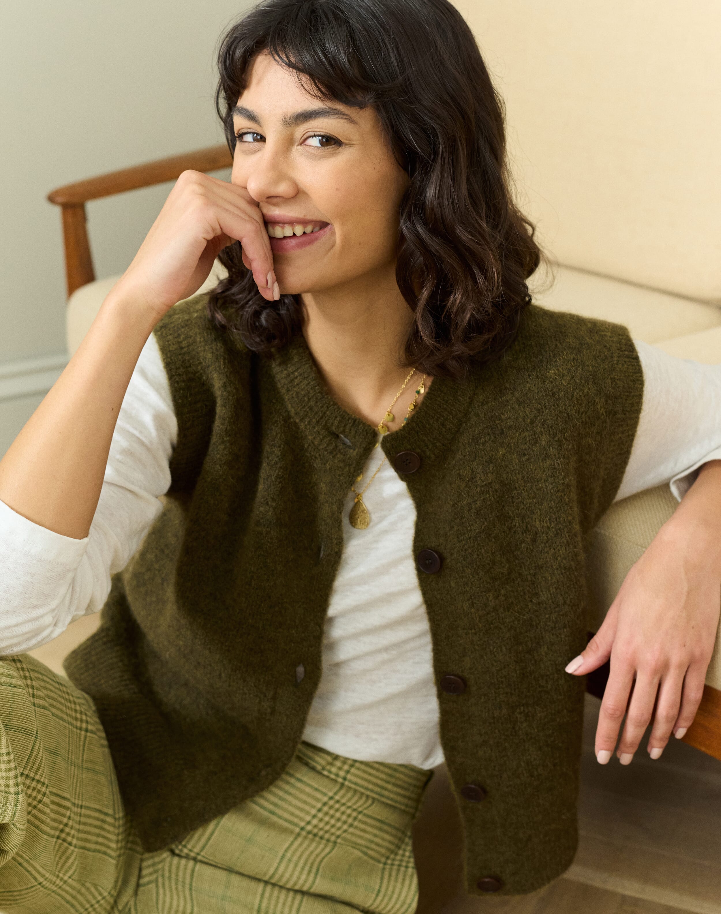 Alpaca Round Neck Waistcoat