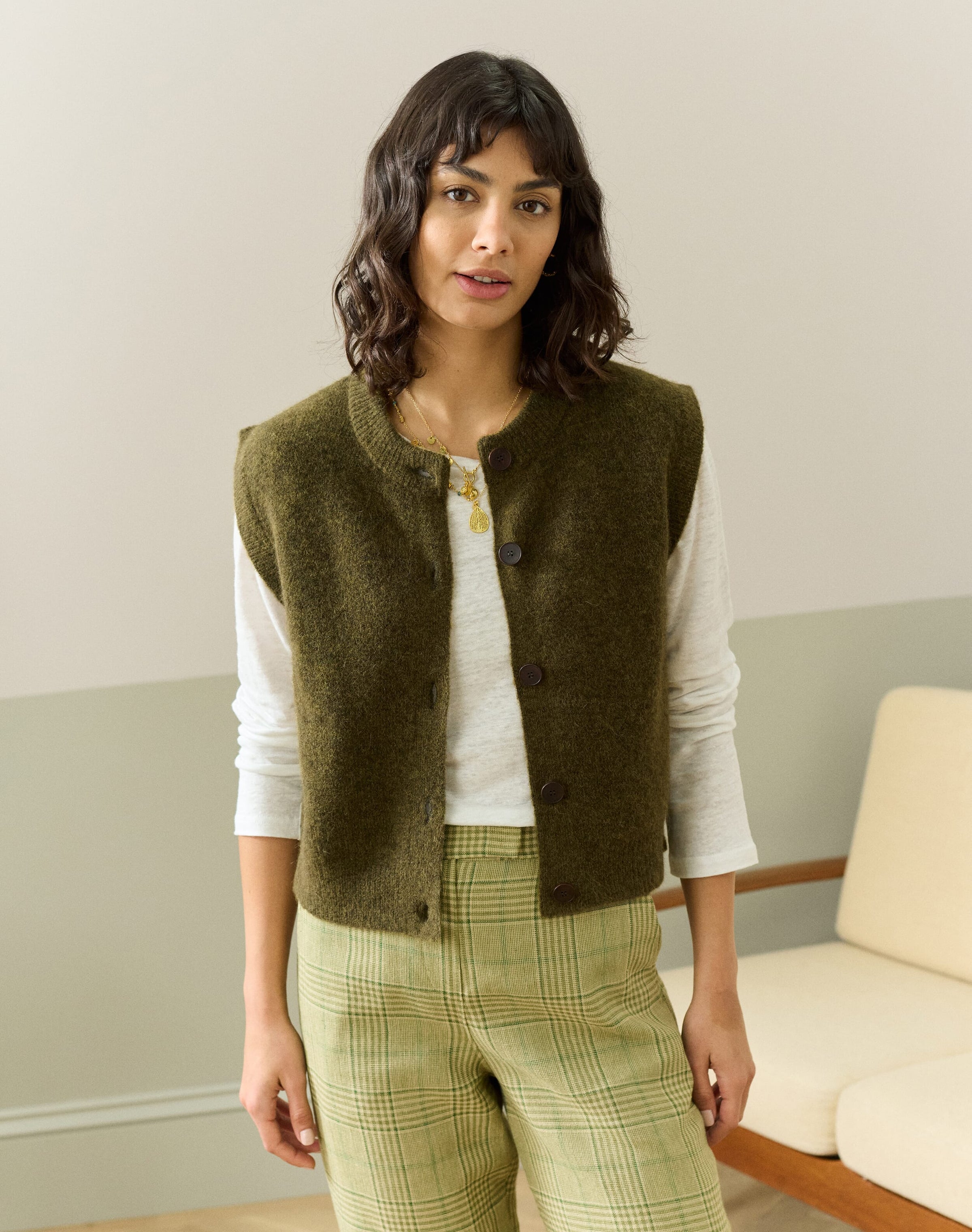 Alpaca Round Neck Waistcoat