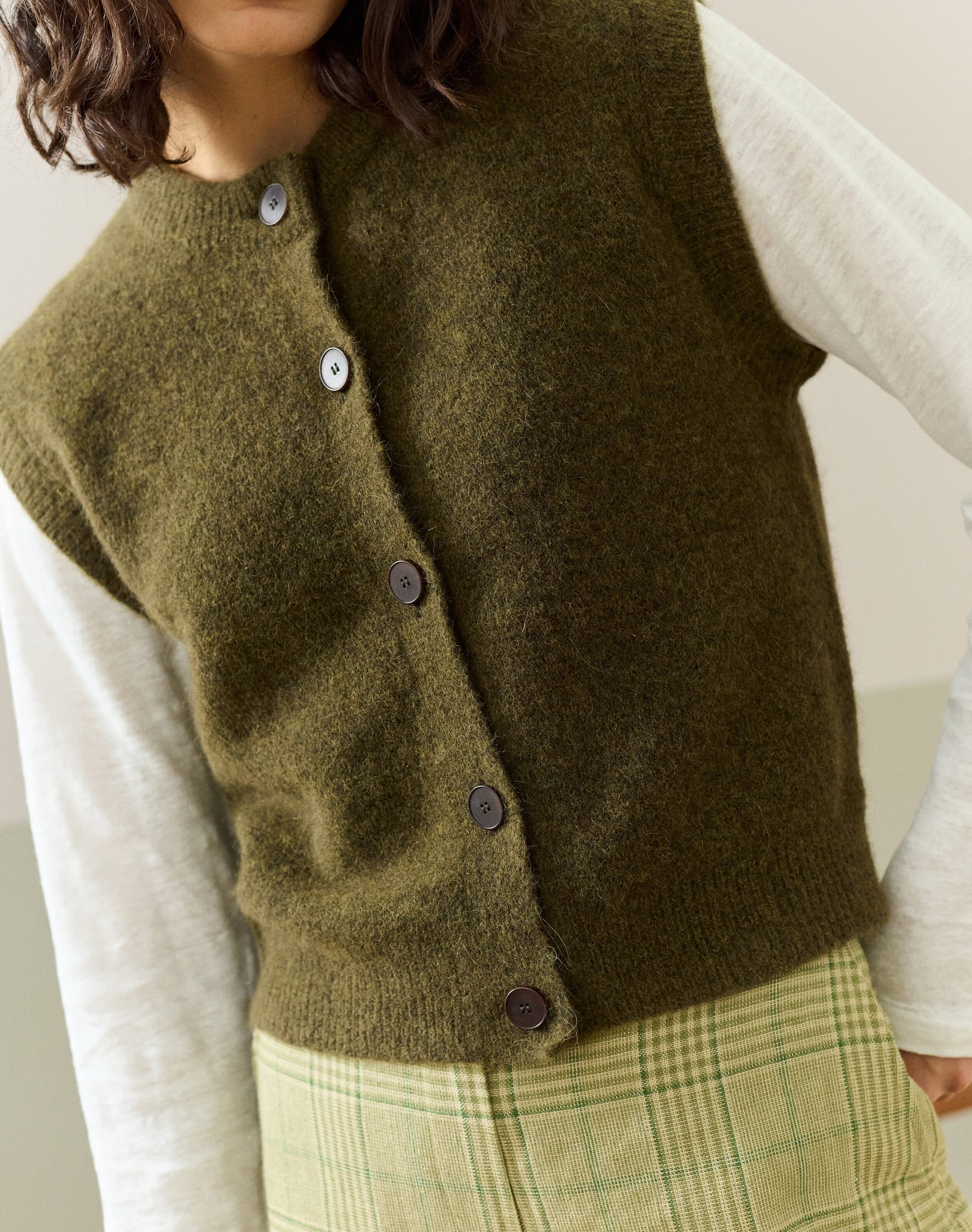 Alpaca Round Neck Waistcoat