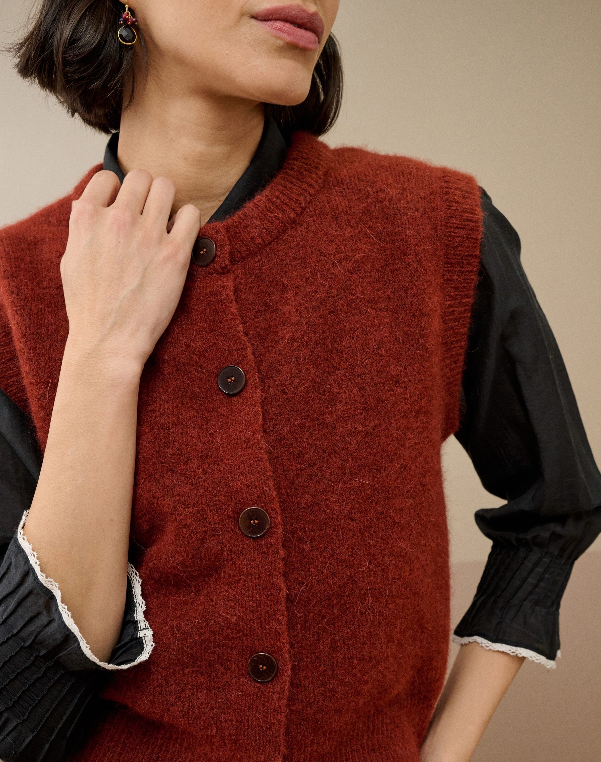 Alpaca Round Neck Waistcoat