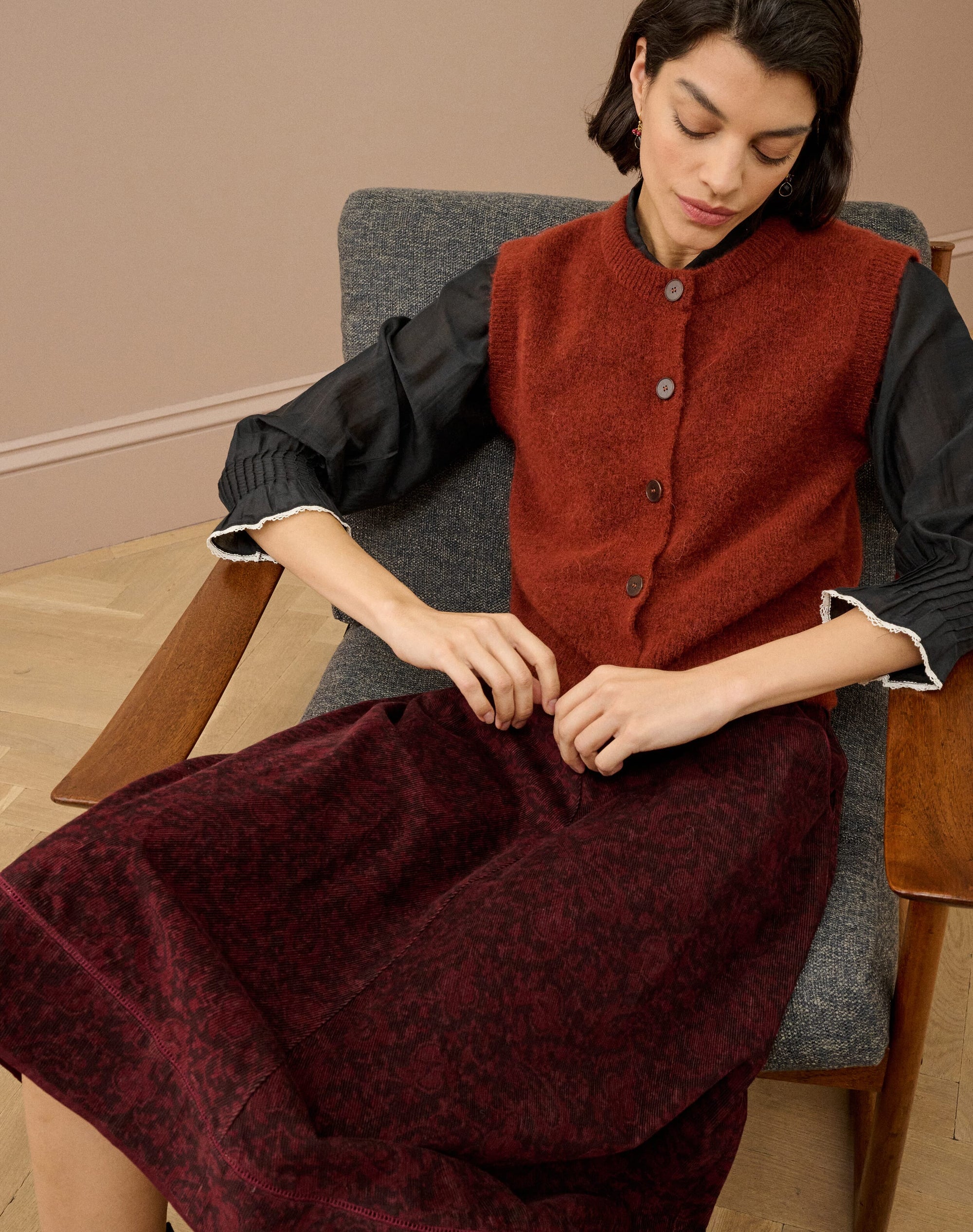 Alpaca Round Neck Waistcoat