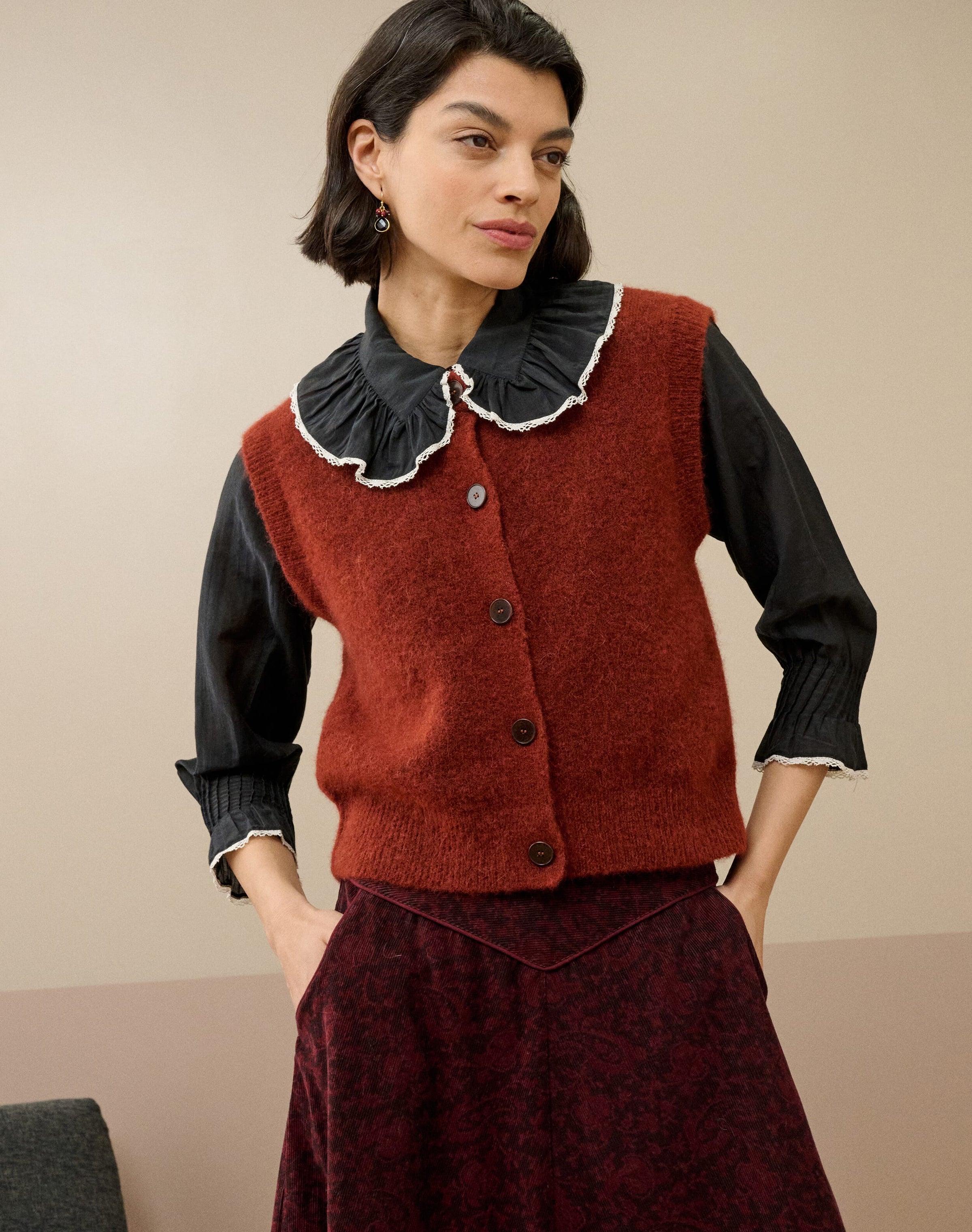Alpaca Round Neck Waistcoat