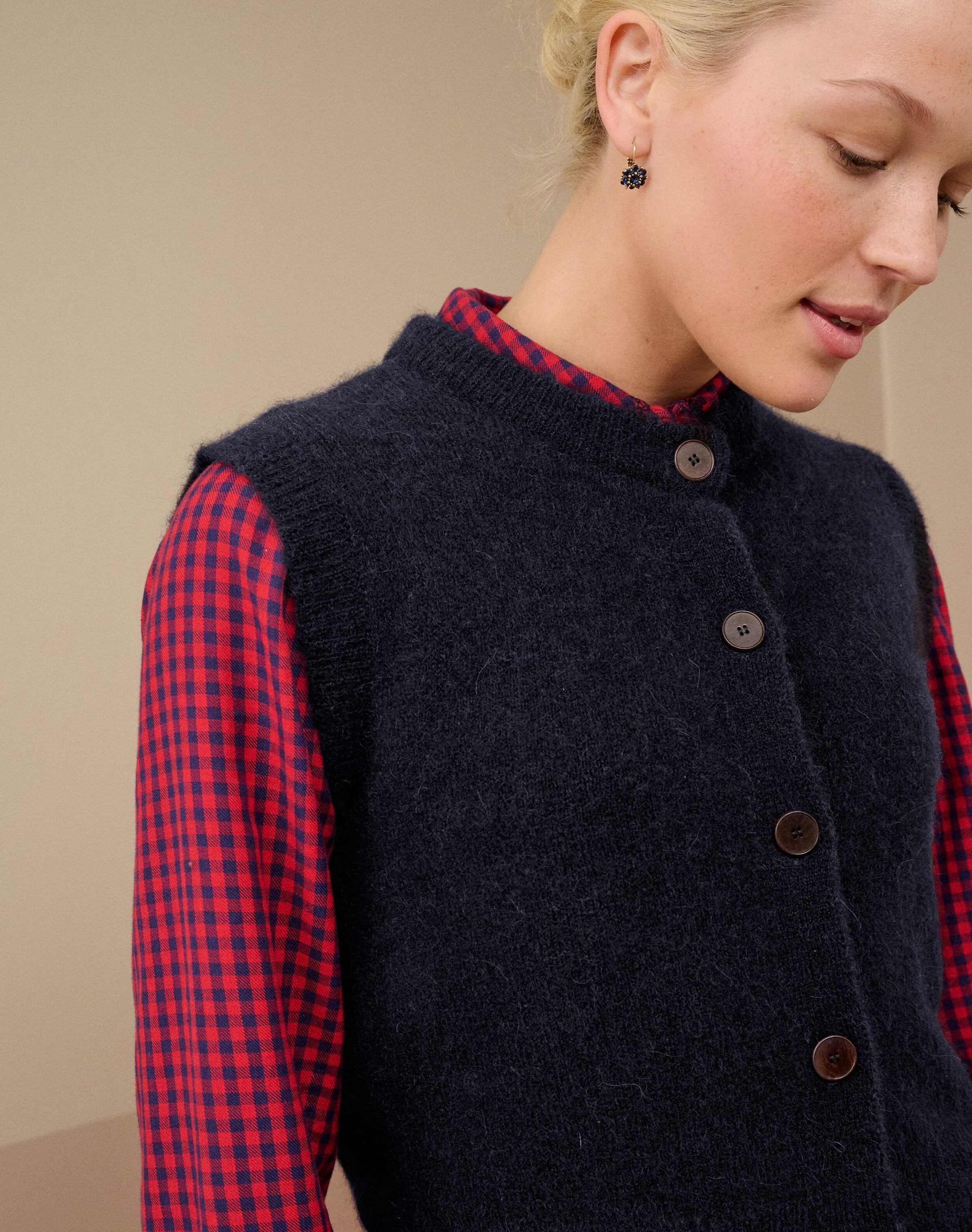 Alpaca Round Neck Waistcoat