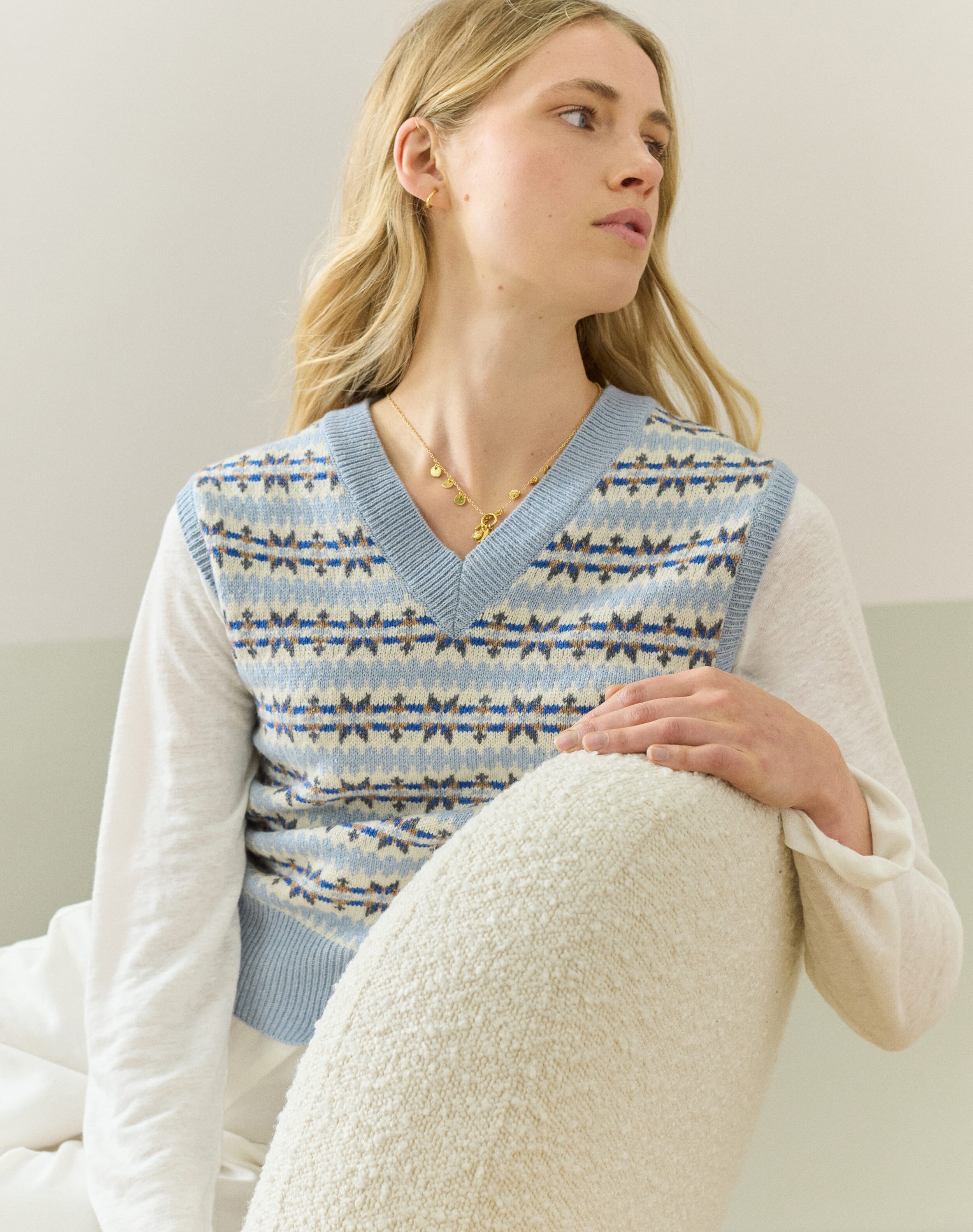 Lambswool Cotton Fair Isle Tank