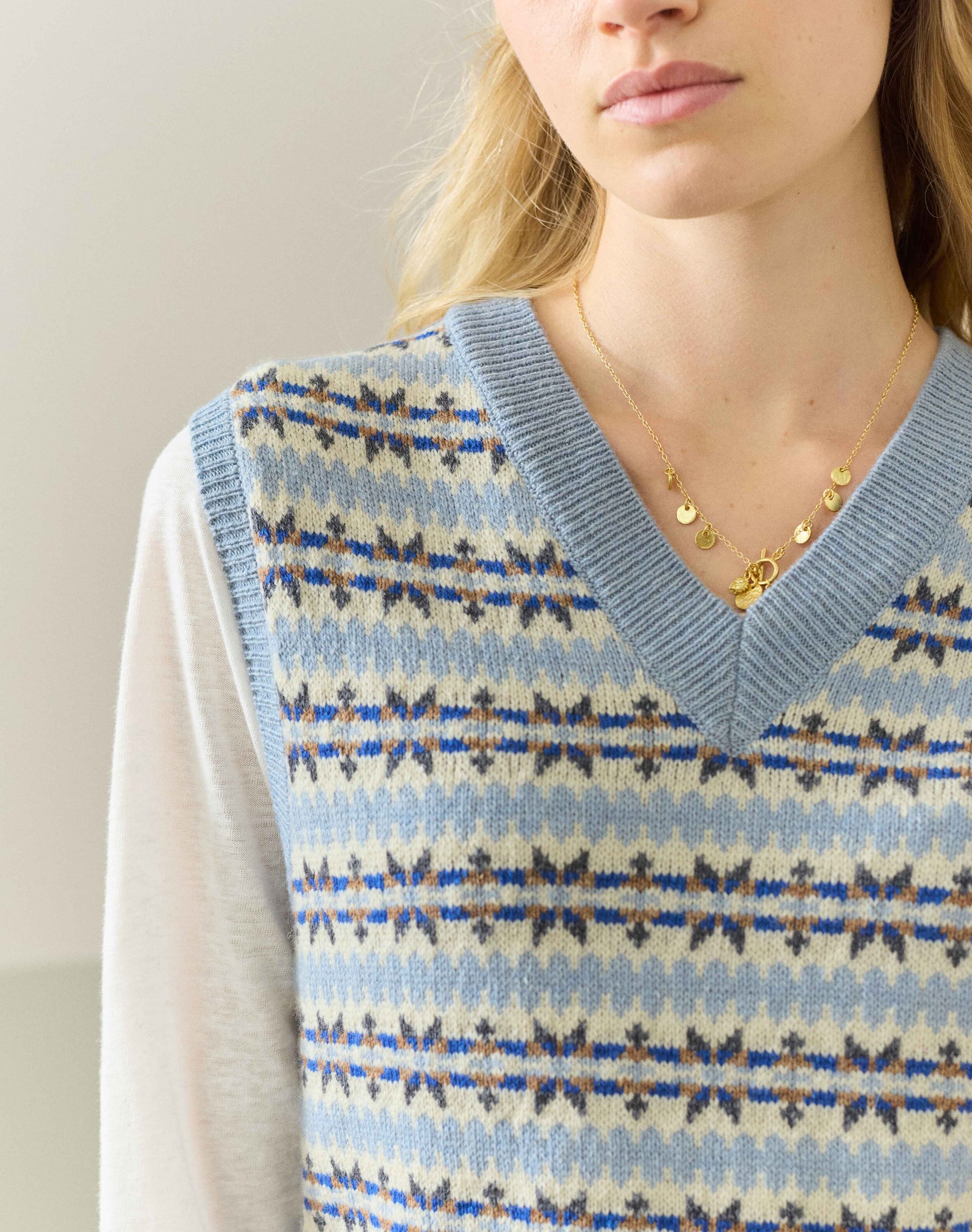 Lambswool Cotton Fair Isle Tank