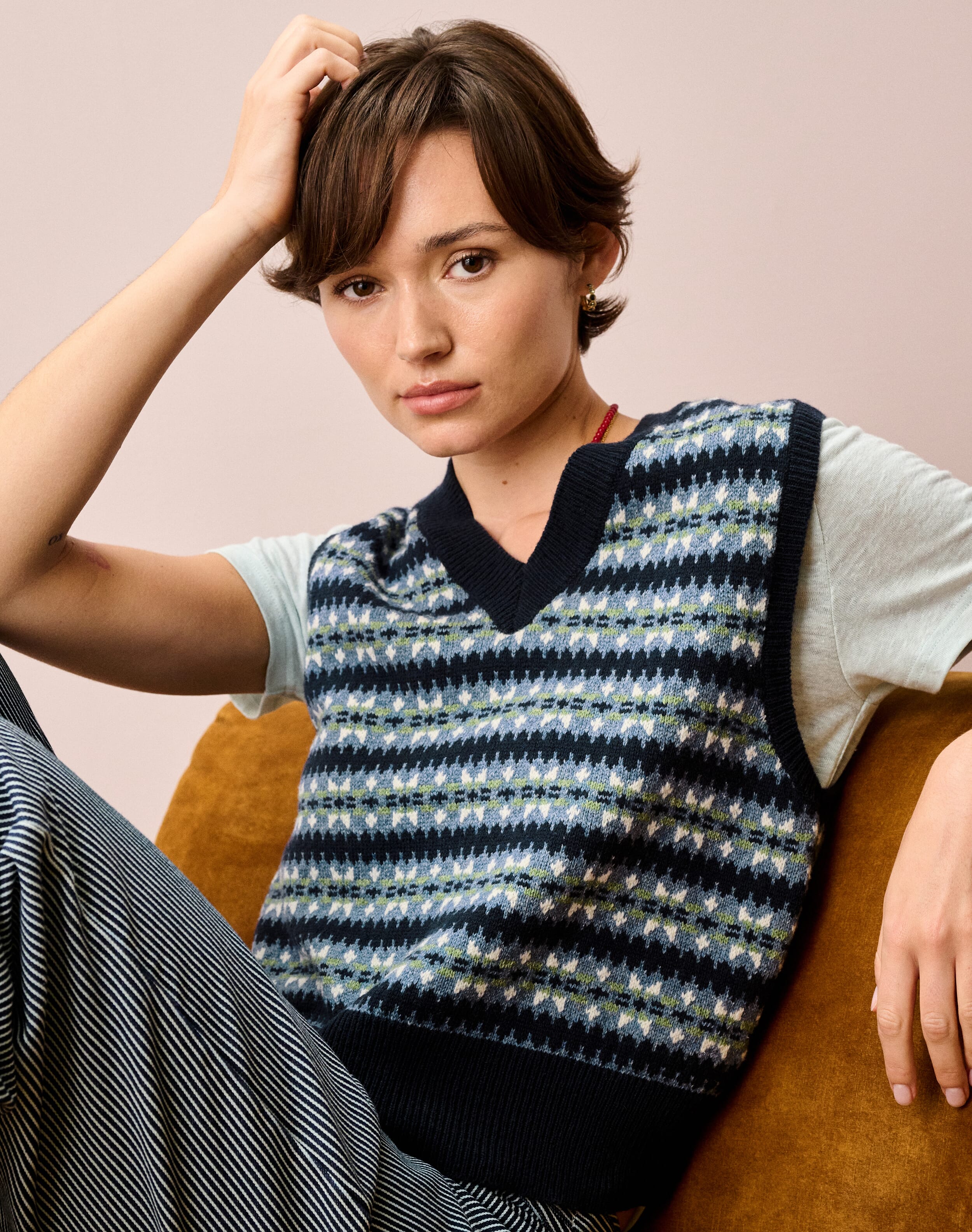 Lambswool Cotton Fair Isle Tank