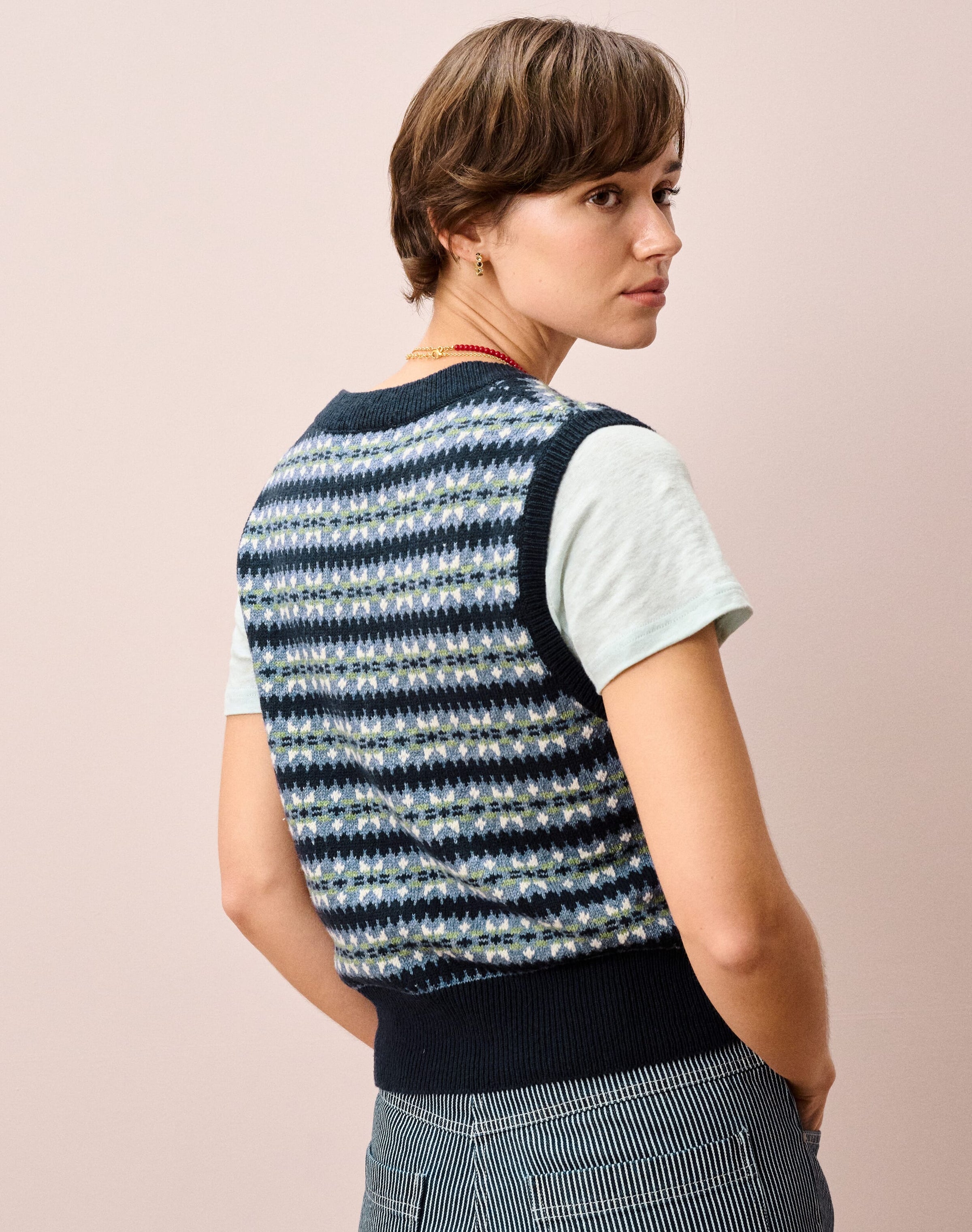 Lambswool Cotton Fair Isle Tank