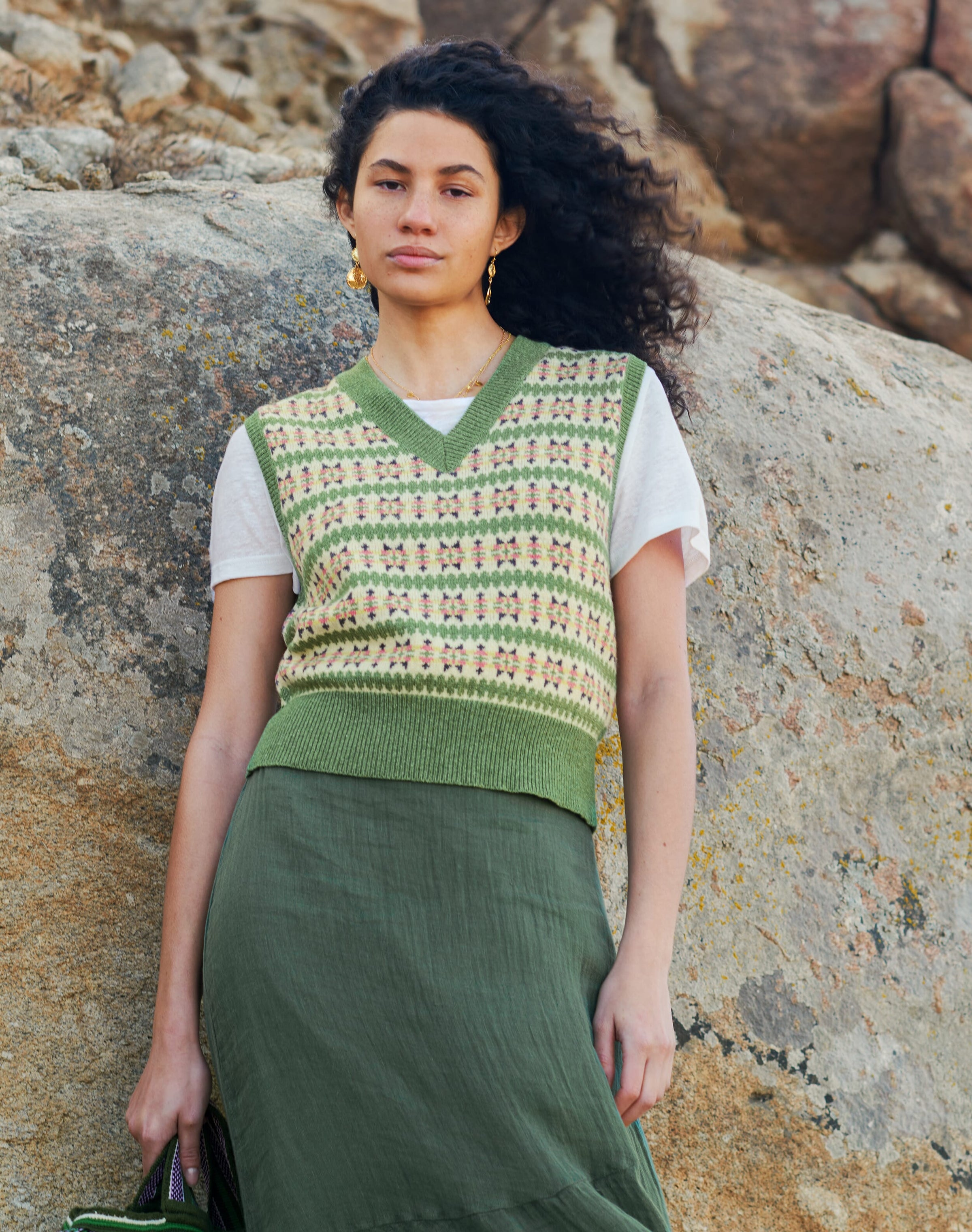 Lambswool Cotton Fair Isle Tank