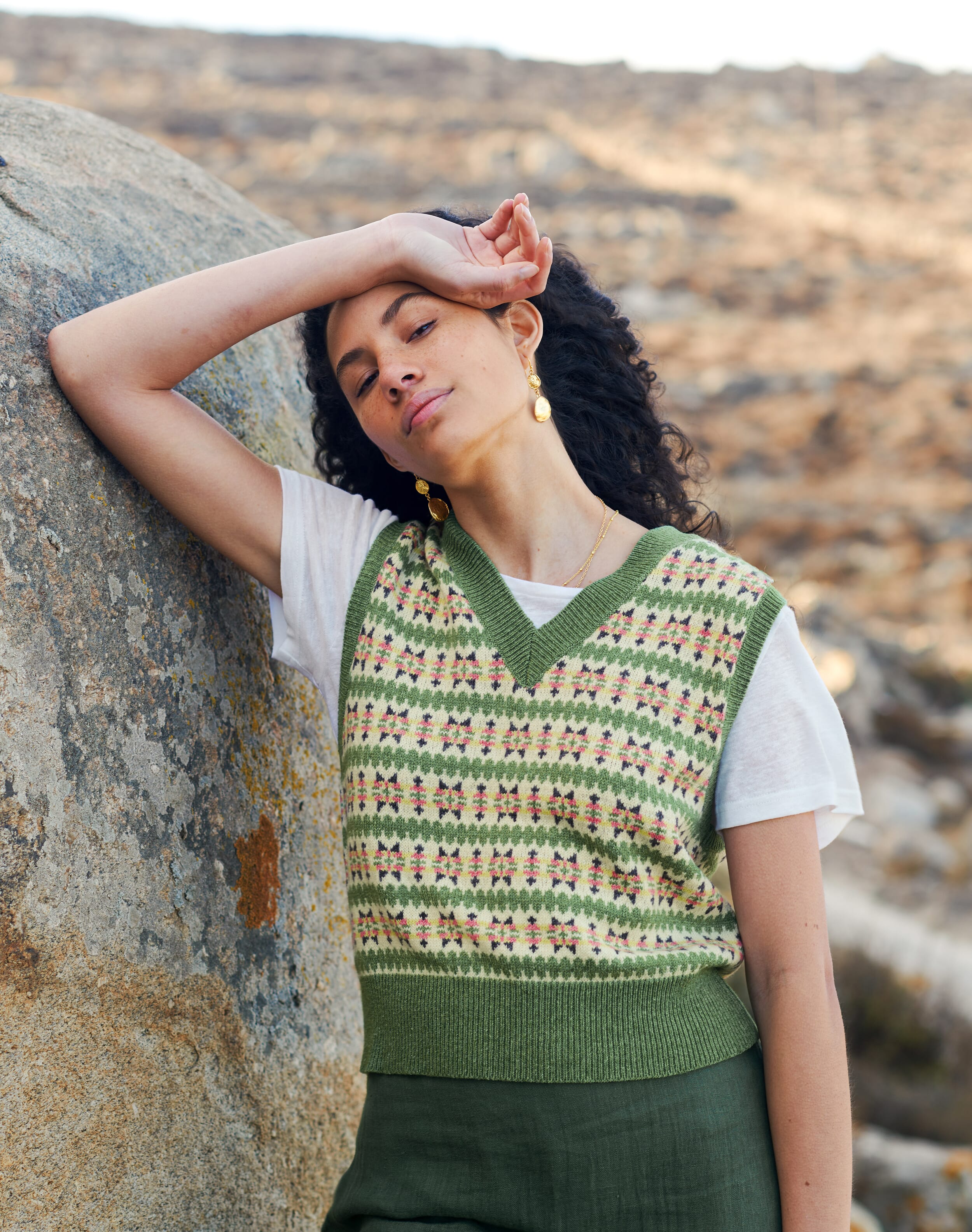 Lambswool Cotton Fair Isle Tank
