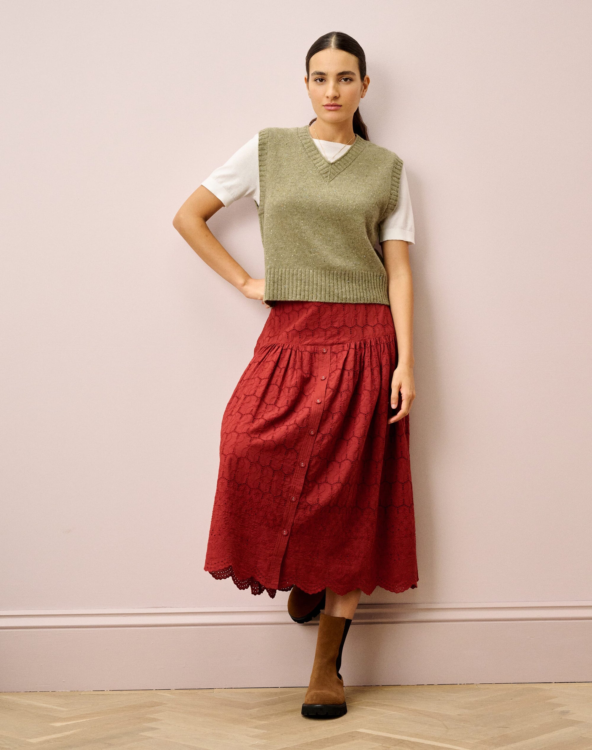 Wool Donegal V Neck Tank