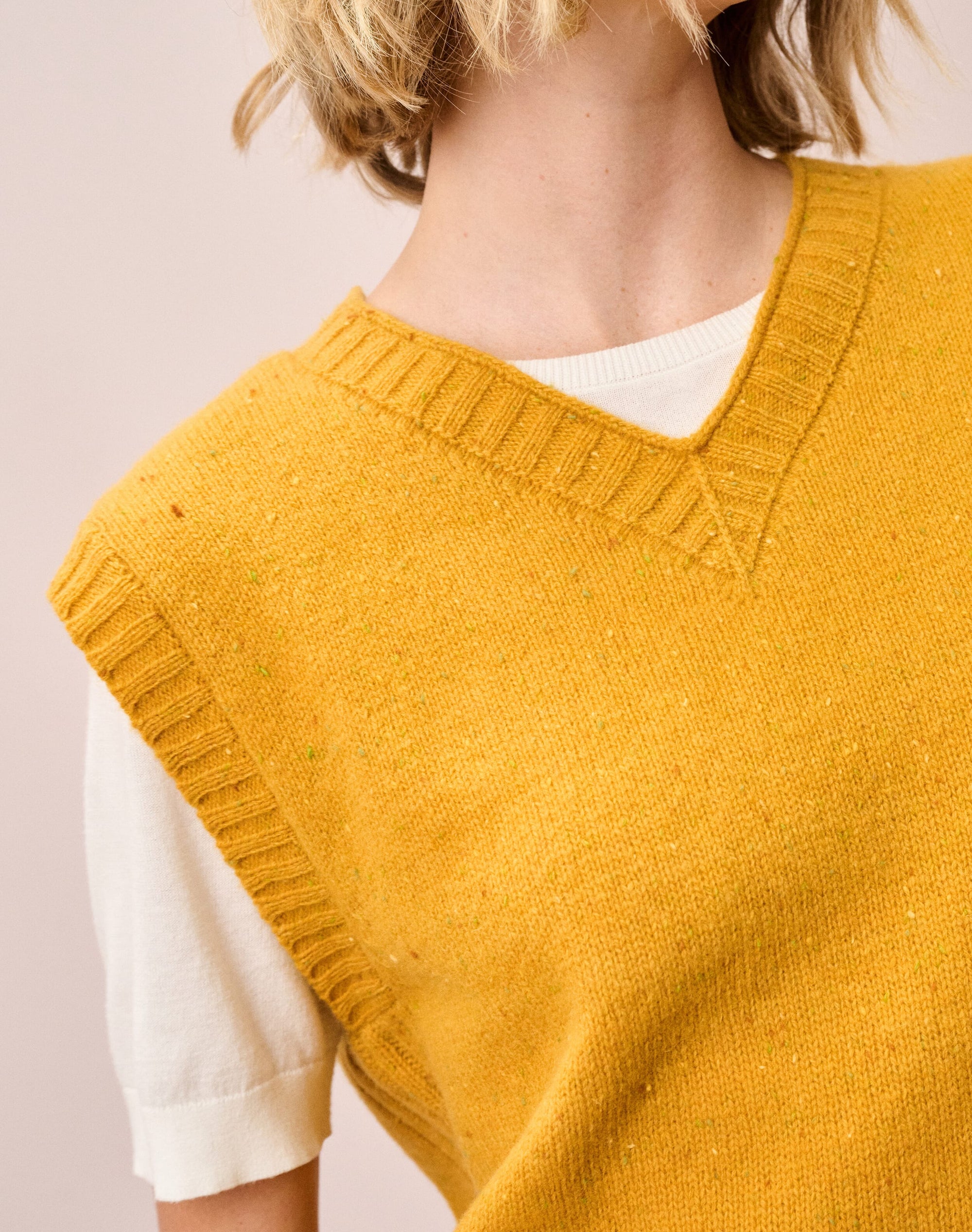Wool Donegal V Neck Tank