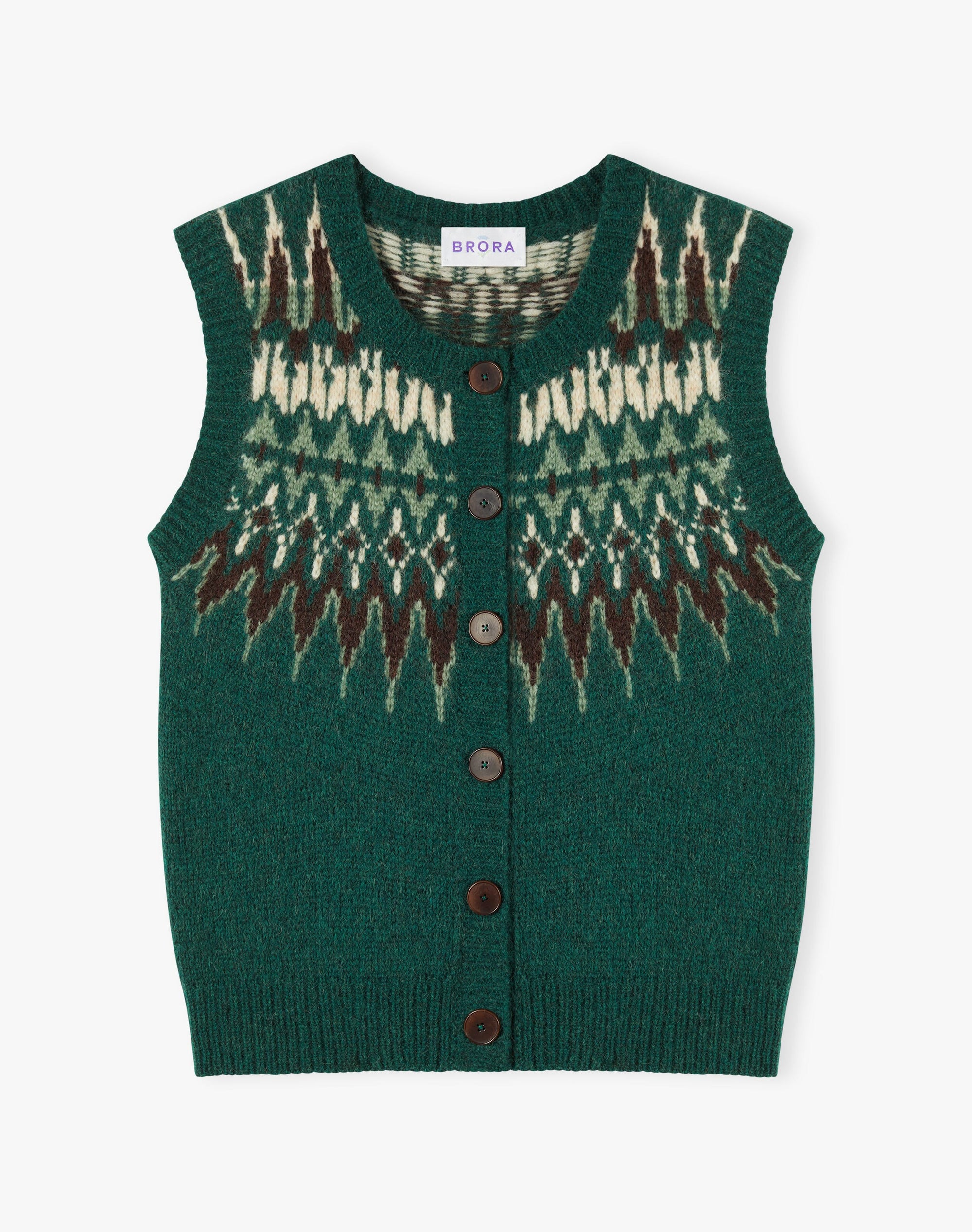Alpaca Fair Isle Yoke Waistcoat