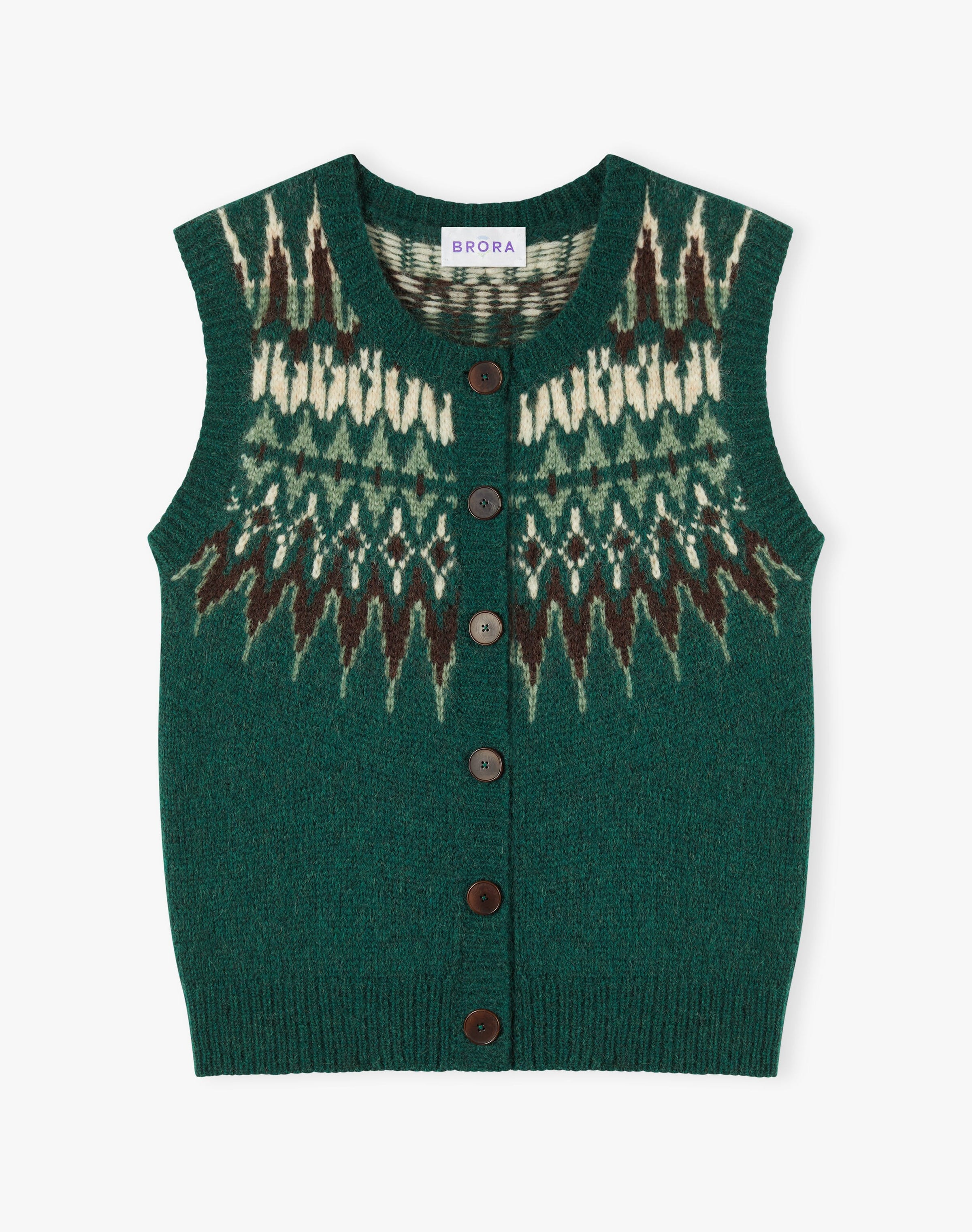 Alpaca Fair Isle Yoke Waistcoat