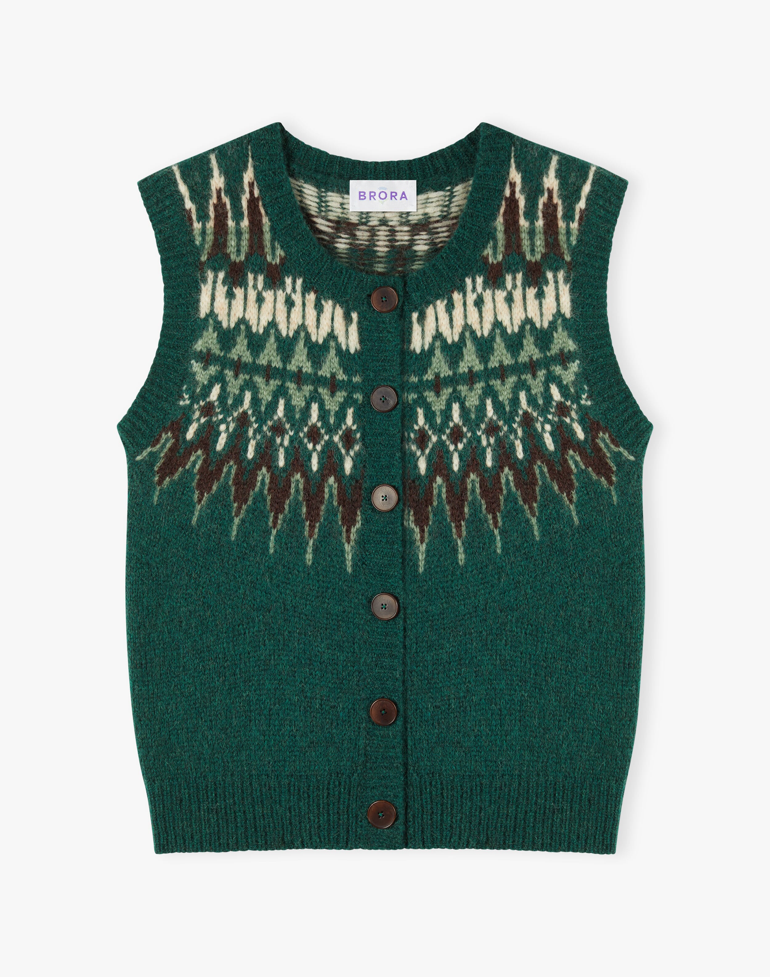 Alpaca Fair Isle Yoke Waistcoat