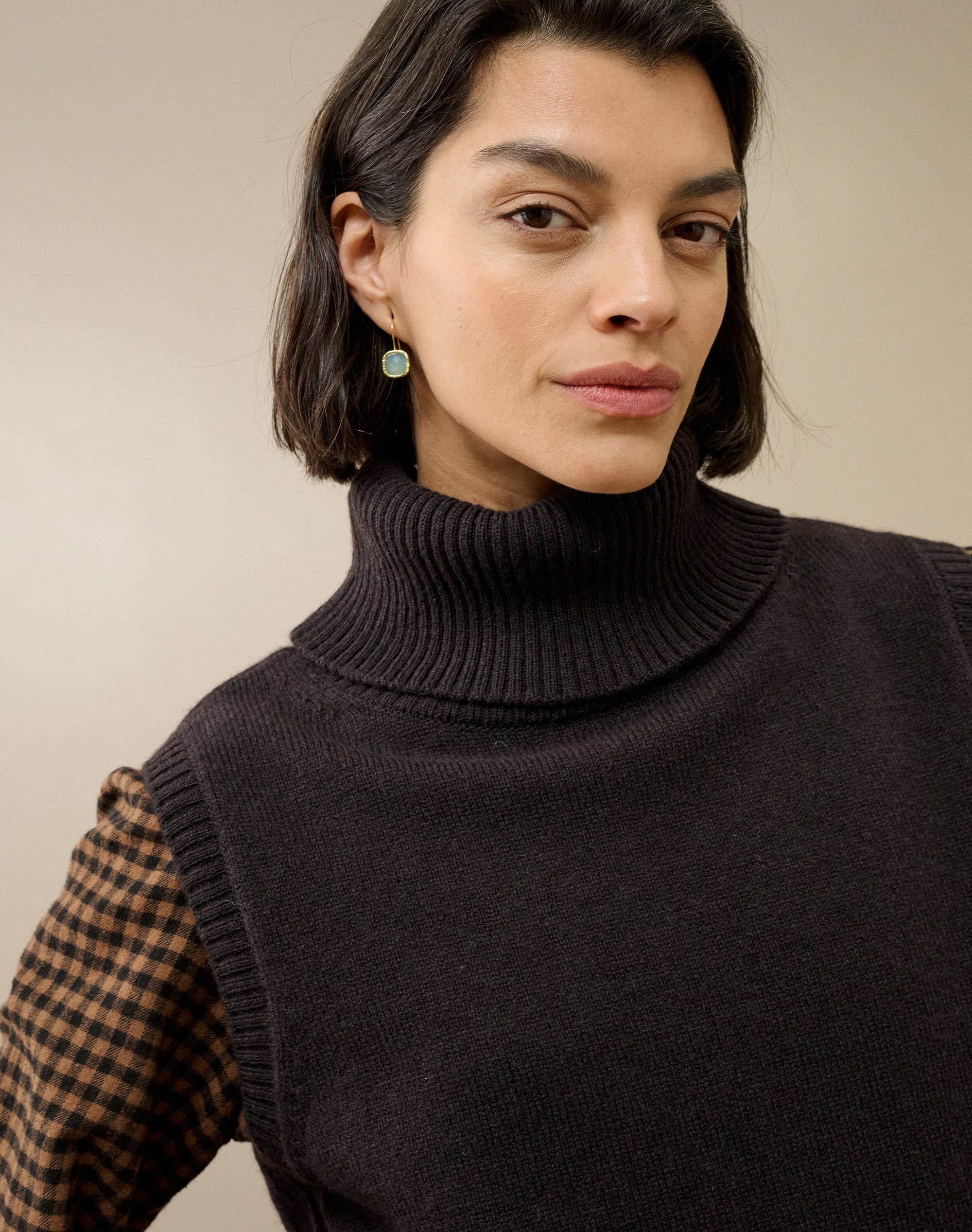 Supersoft Lambswool Sleeveless Polo Neck