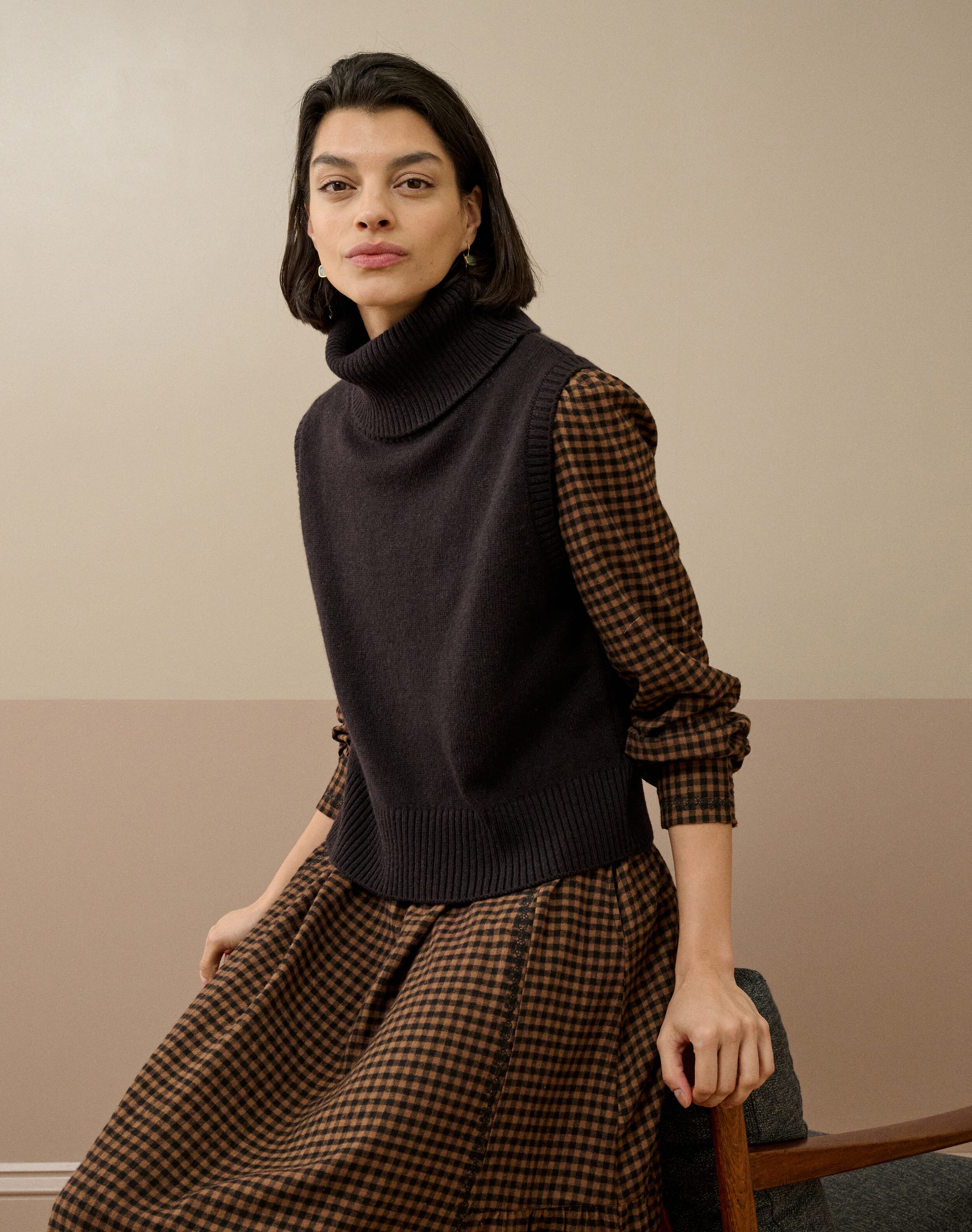 Supersoft Lambswool Sleeveless Polo Neck