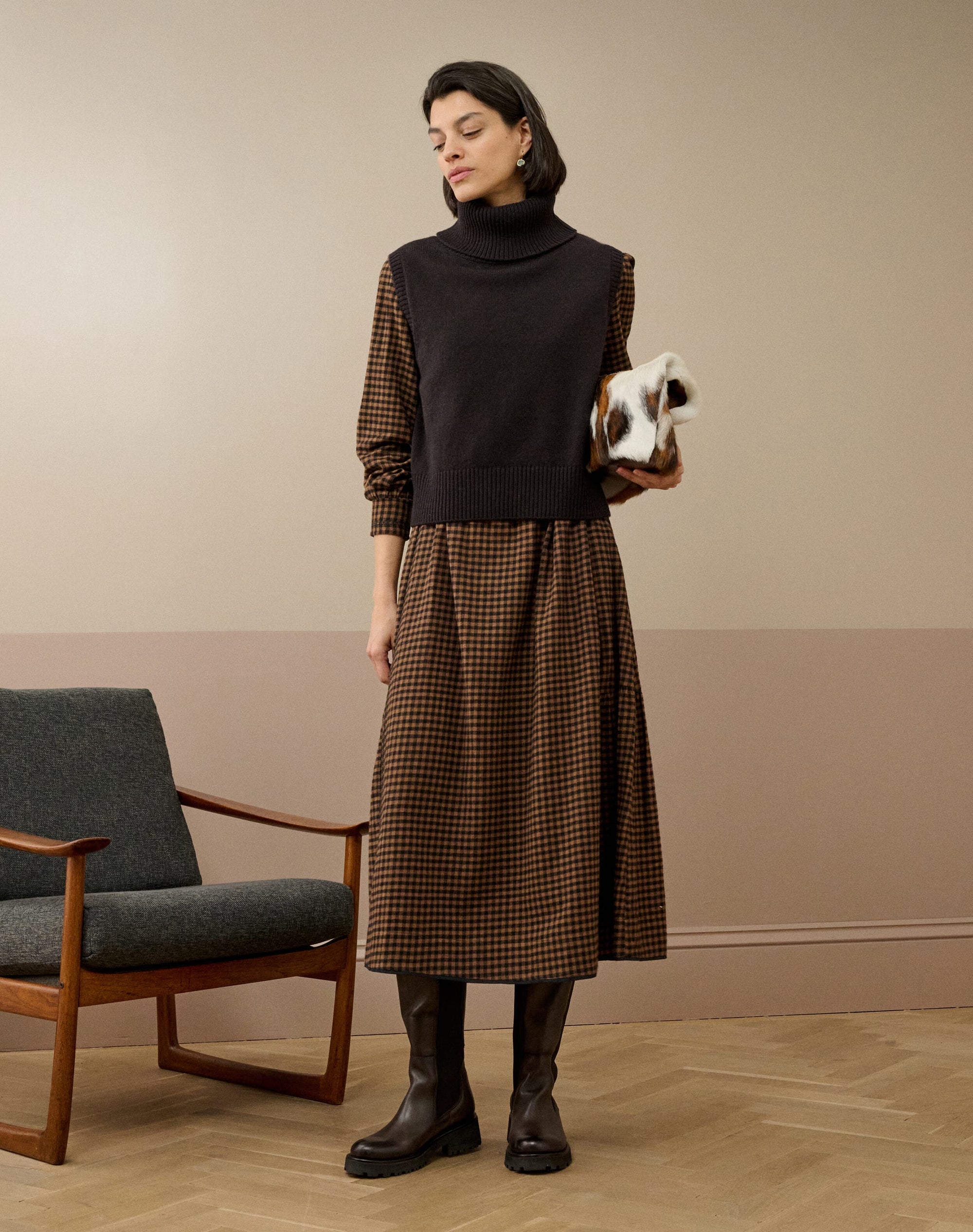 Supersoft Lambswool Sleeveless Polo Neck