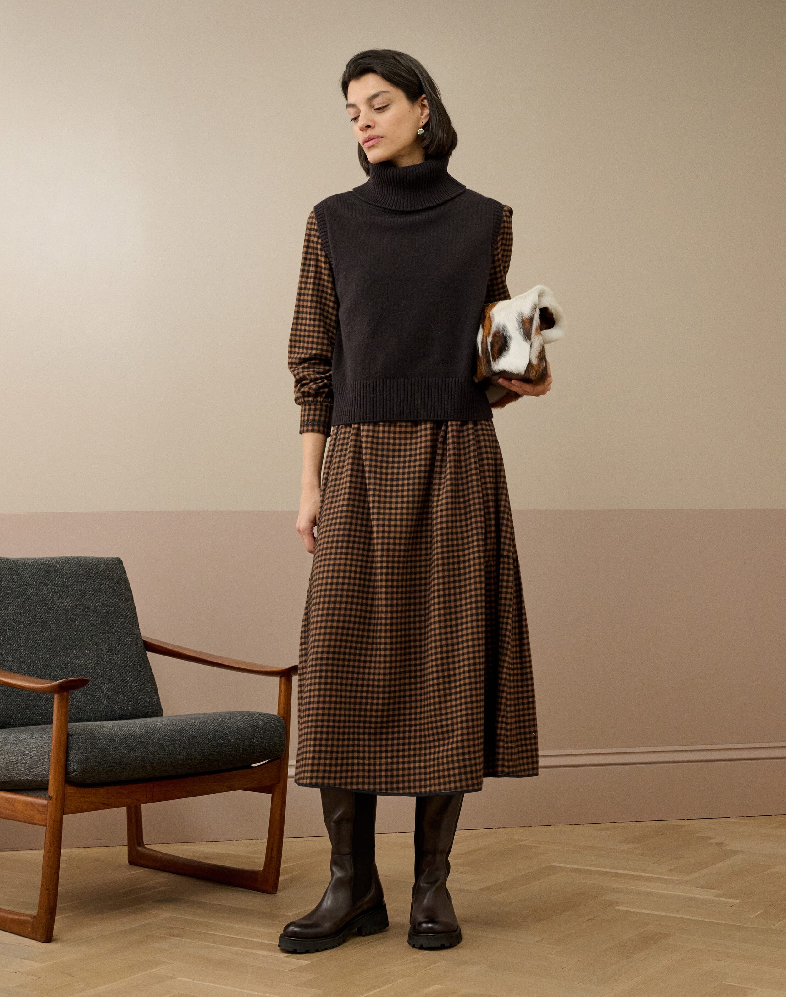 Supersoft Lambswool Sleeveless Polo Neck
