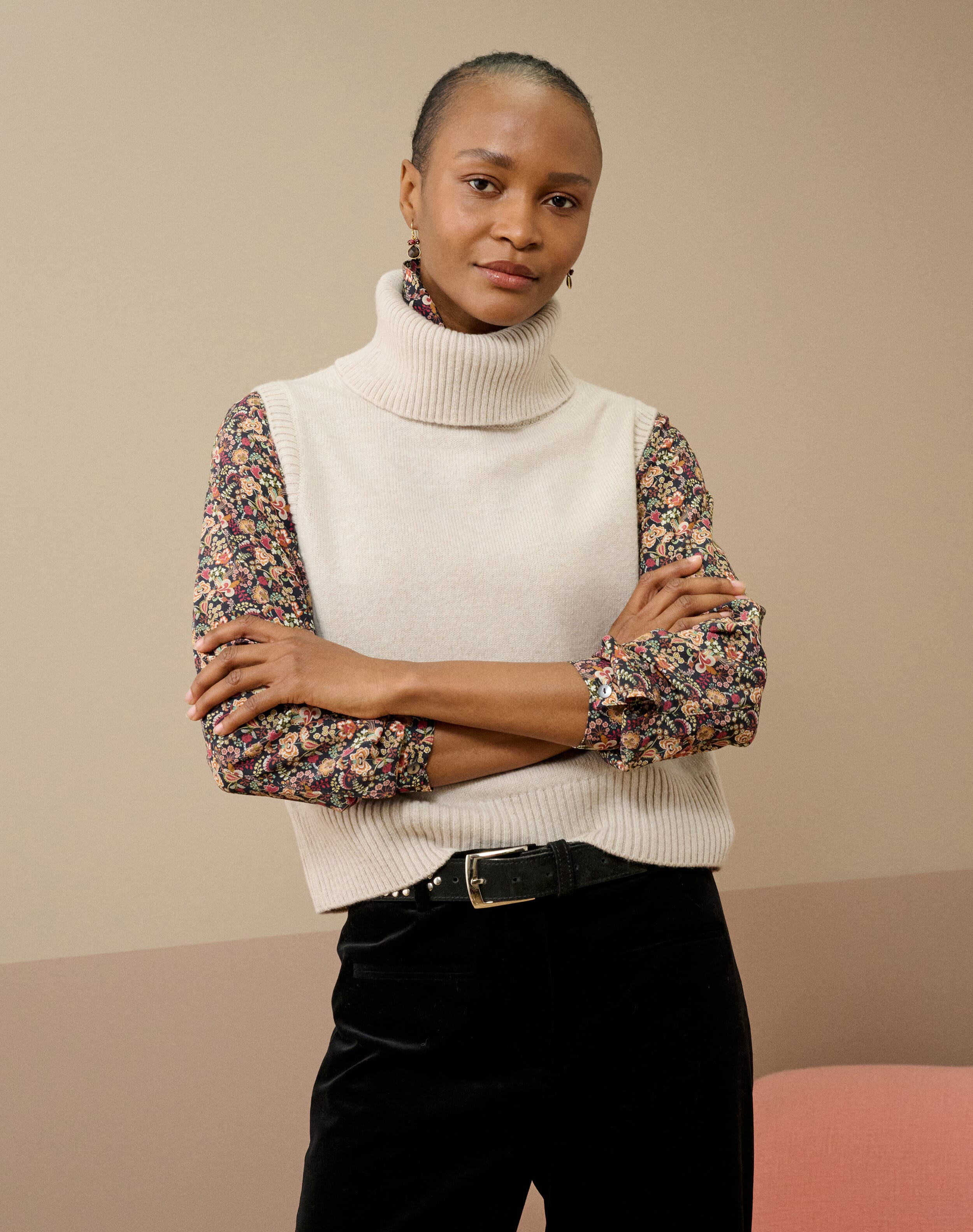 Supersoft Lambswool Sleeveless Polo Neck