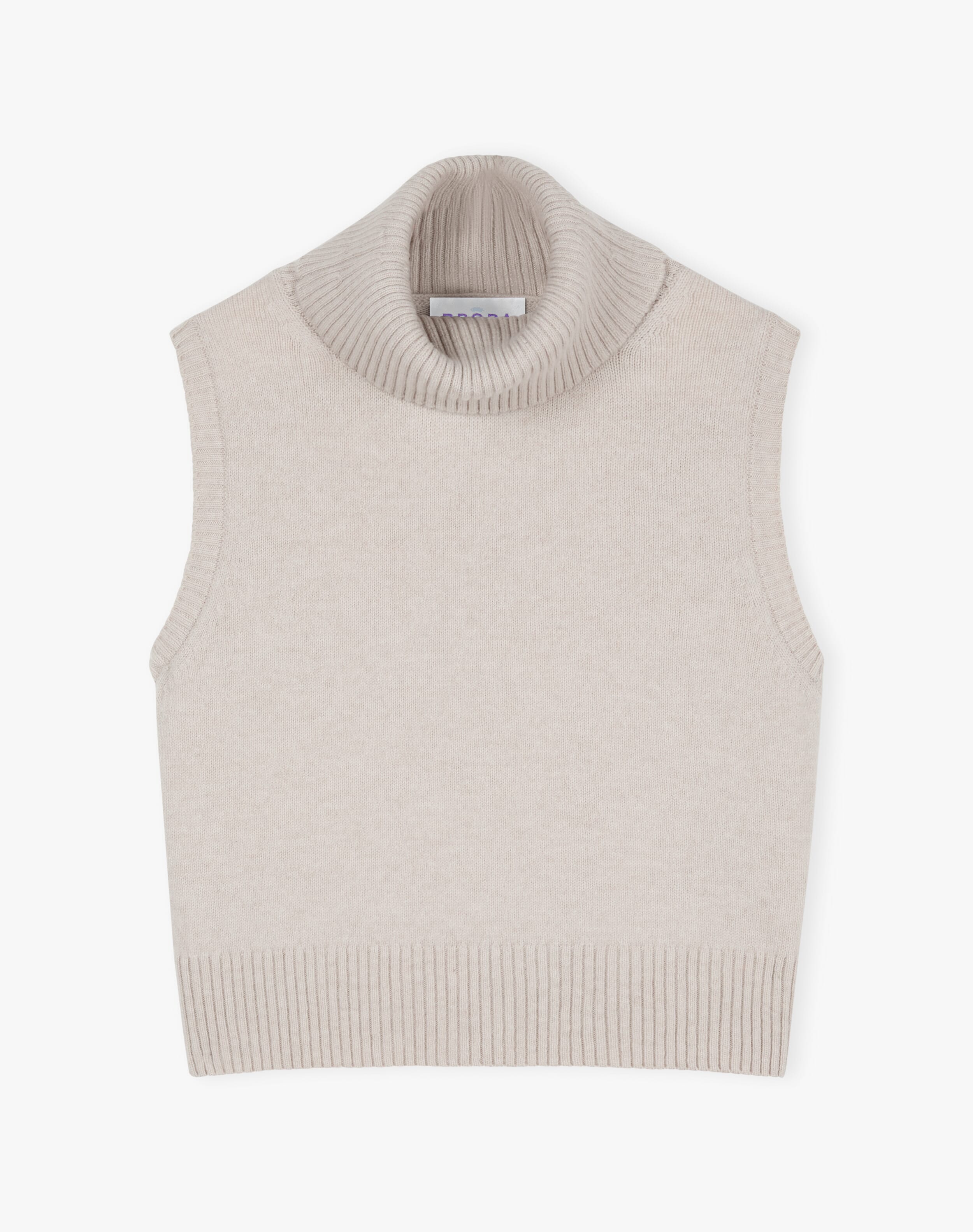 Supersoft Lambswool Sleeveless Polo Neck