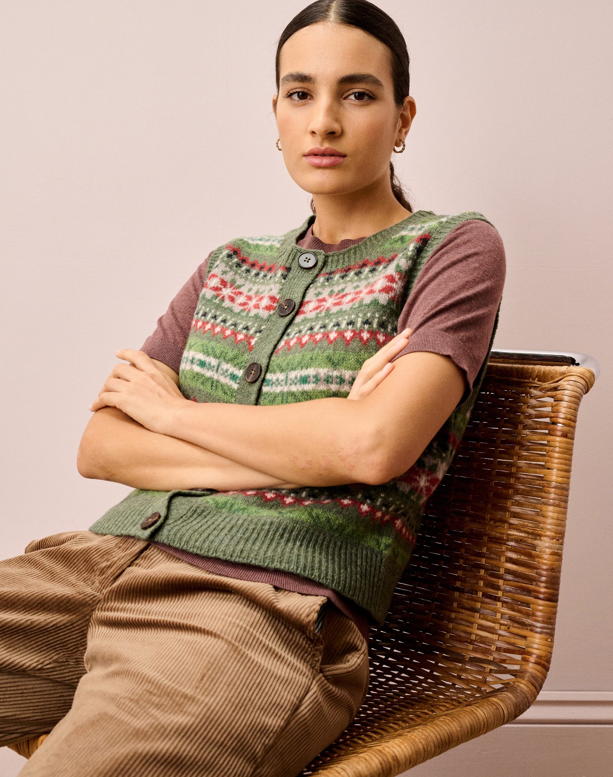 Merino Lambswool Fair Isle Waistcoat