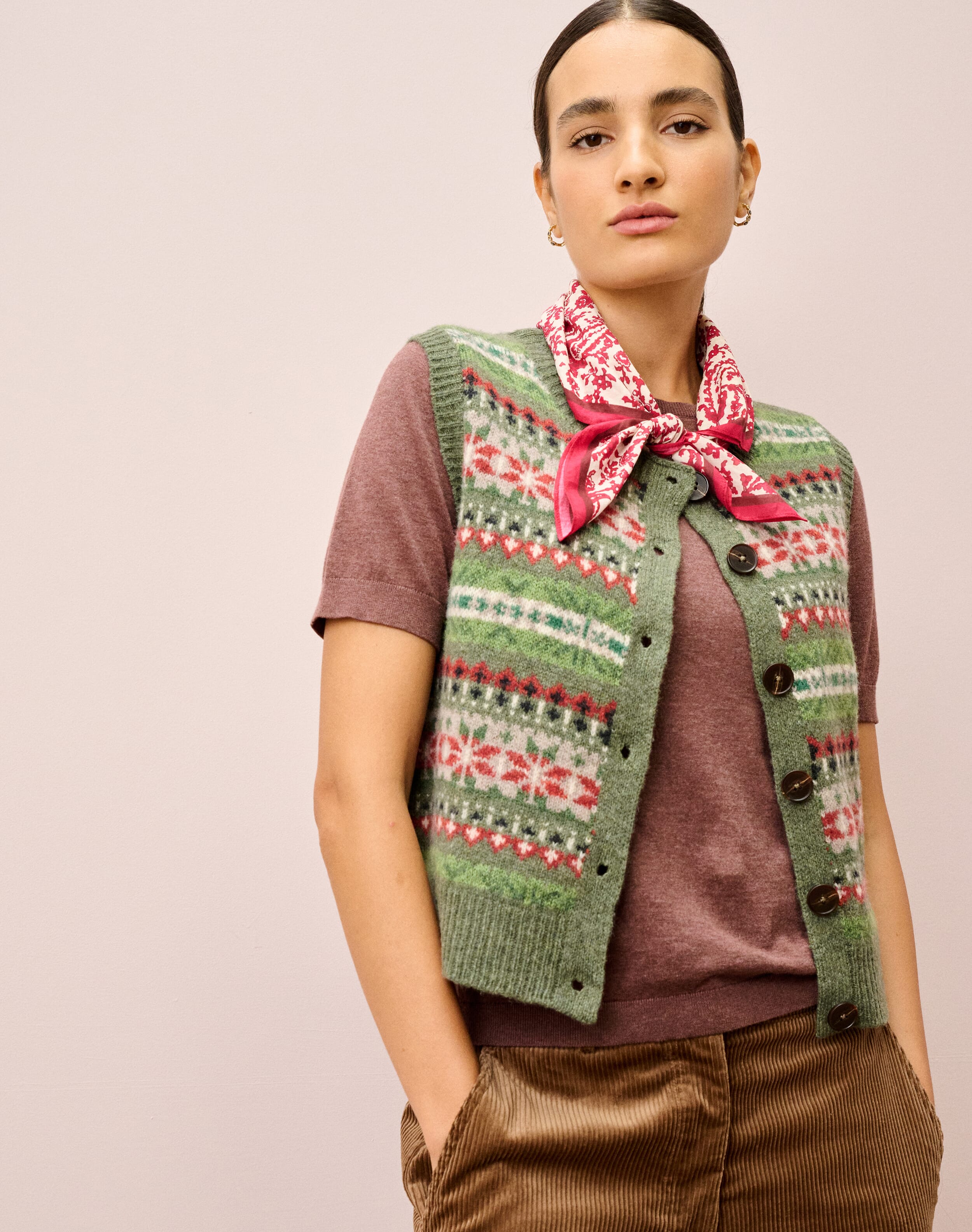 Merino Lambswool Fair Isle Waistcoat