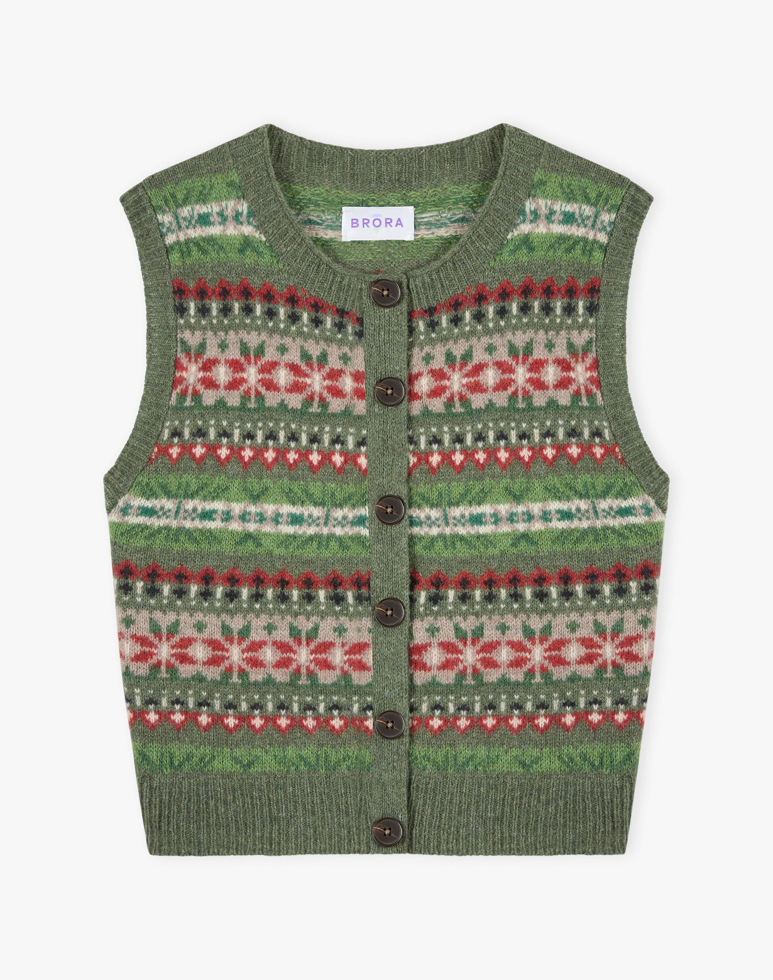 Merino Lambswool Fair Isle Waistcoat