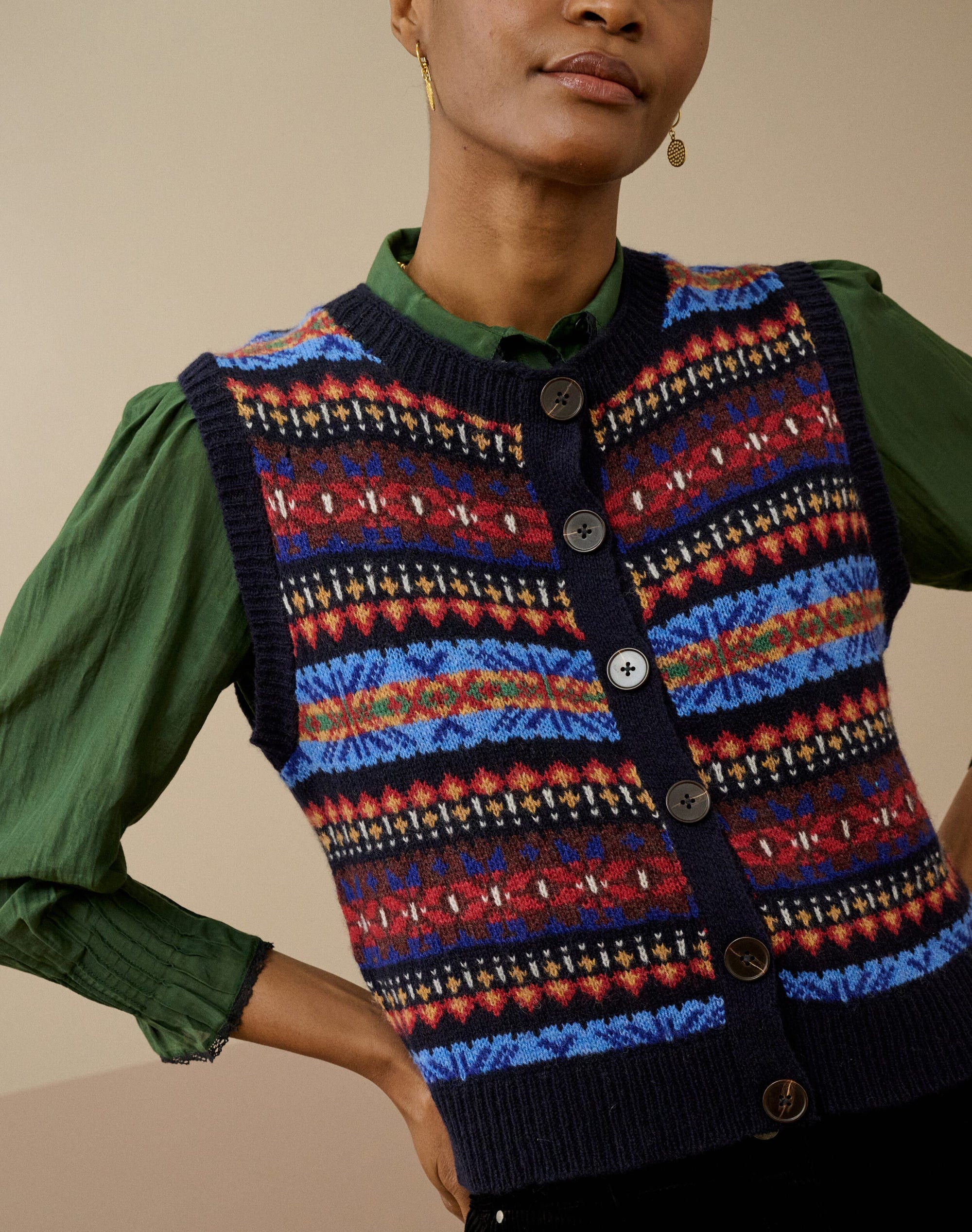 Merino Lambswool Fair Isle Waistcoat