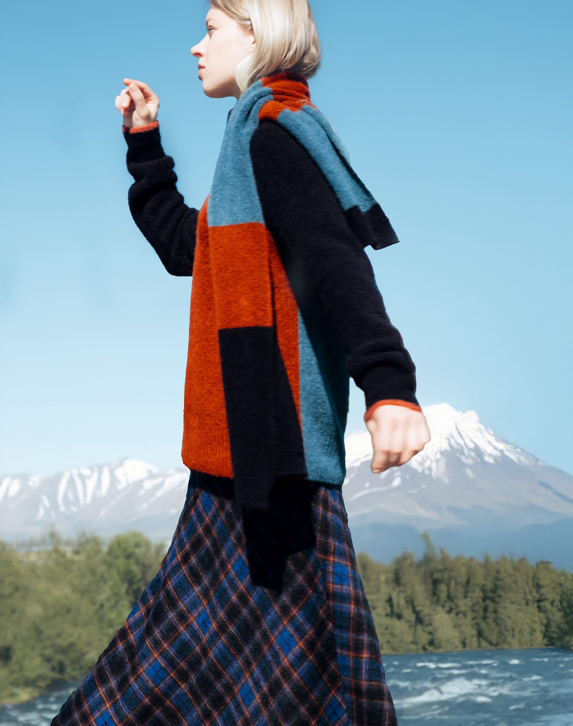 Alpaca Colour Block Scarf