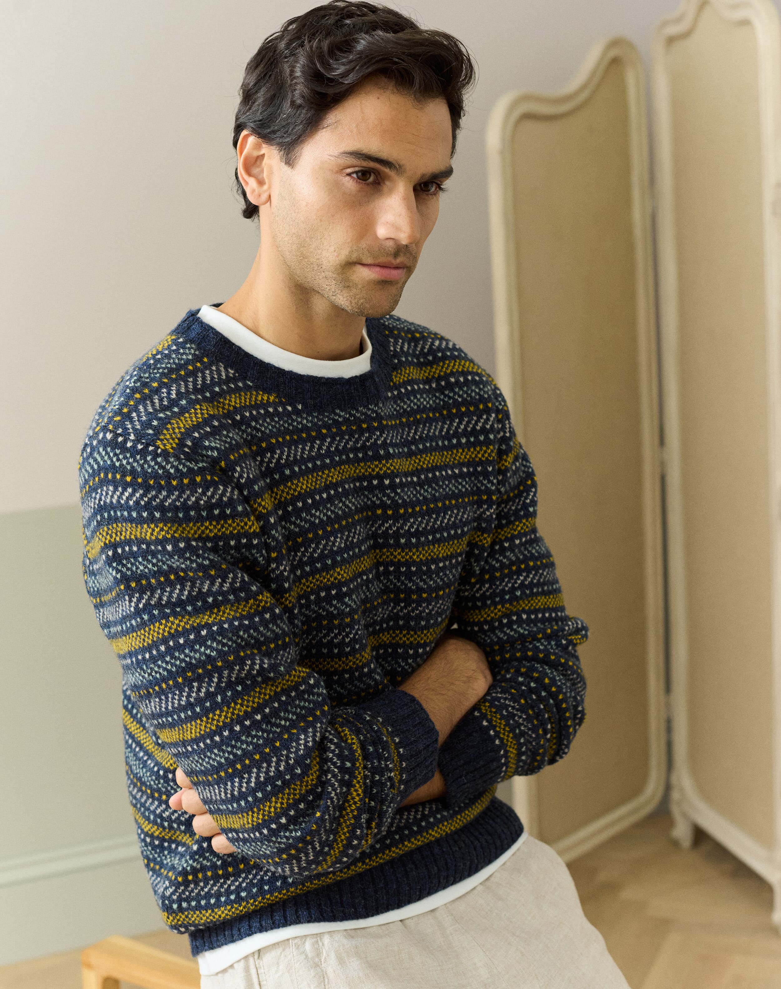 Wool Birdseye Stripe Jumper
