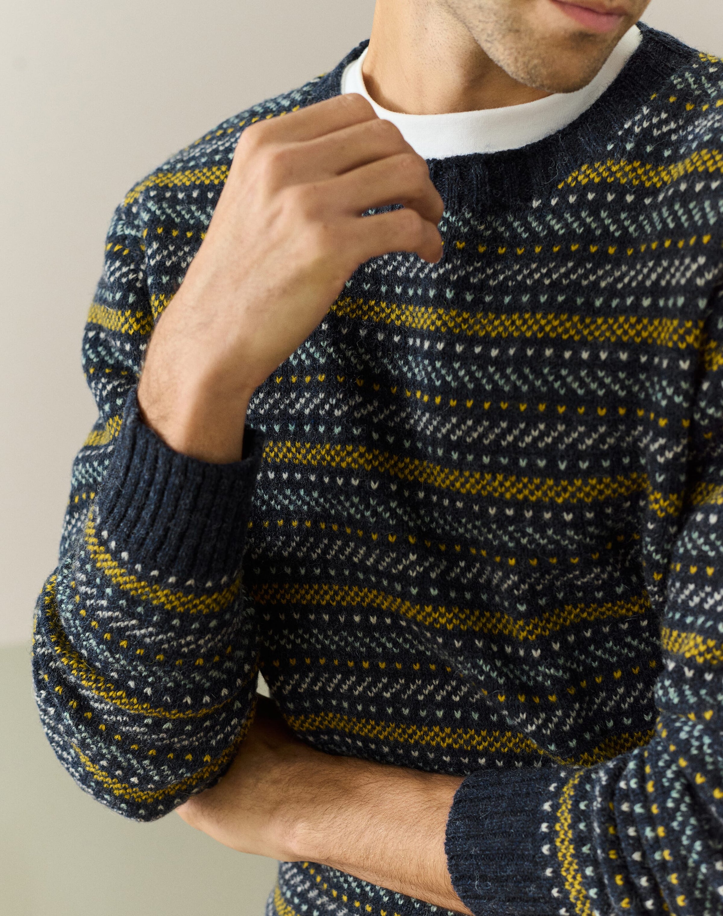 Wool Birdseye Stripe Jumper