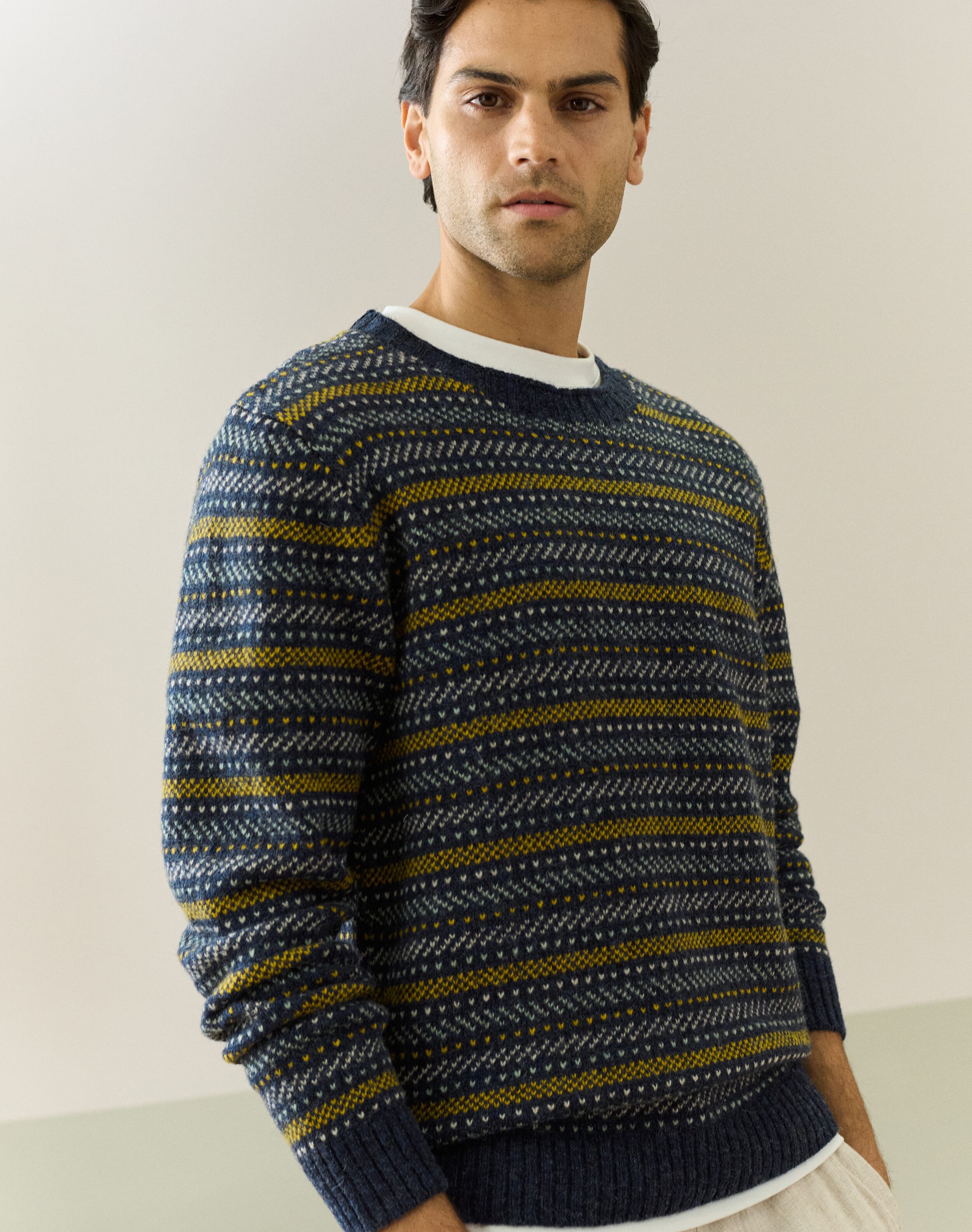 Wool Birdseye Stripe Jumper
