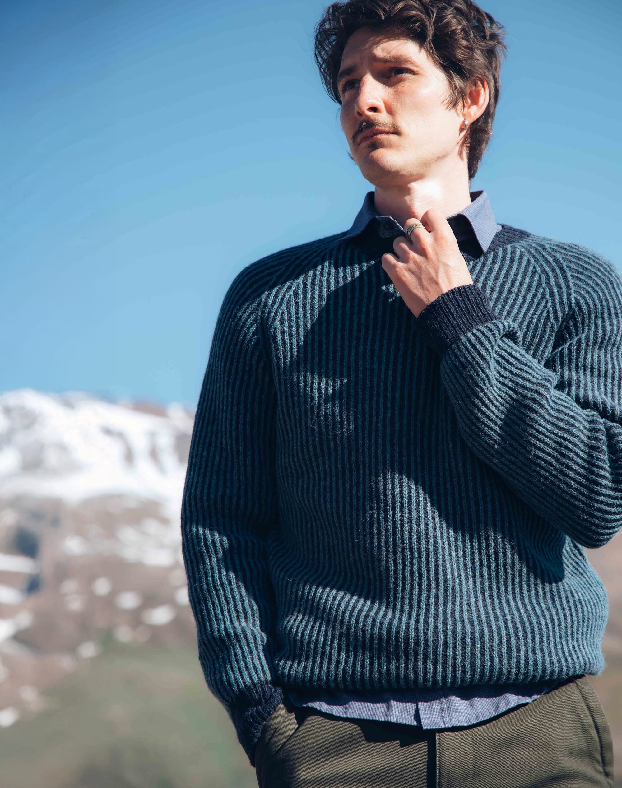 Wool Plated Rib Jumper