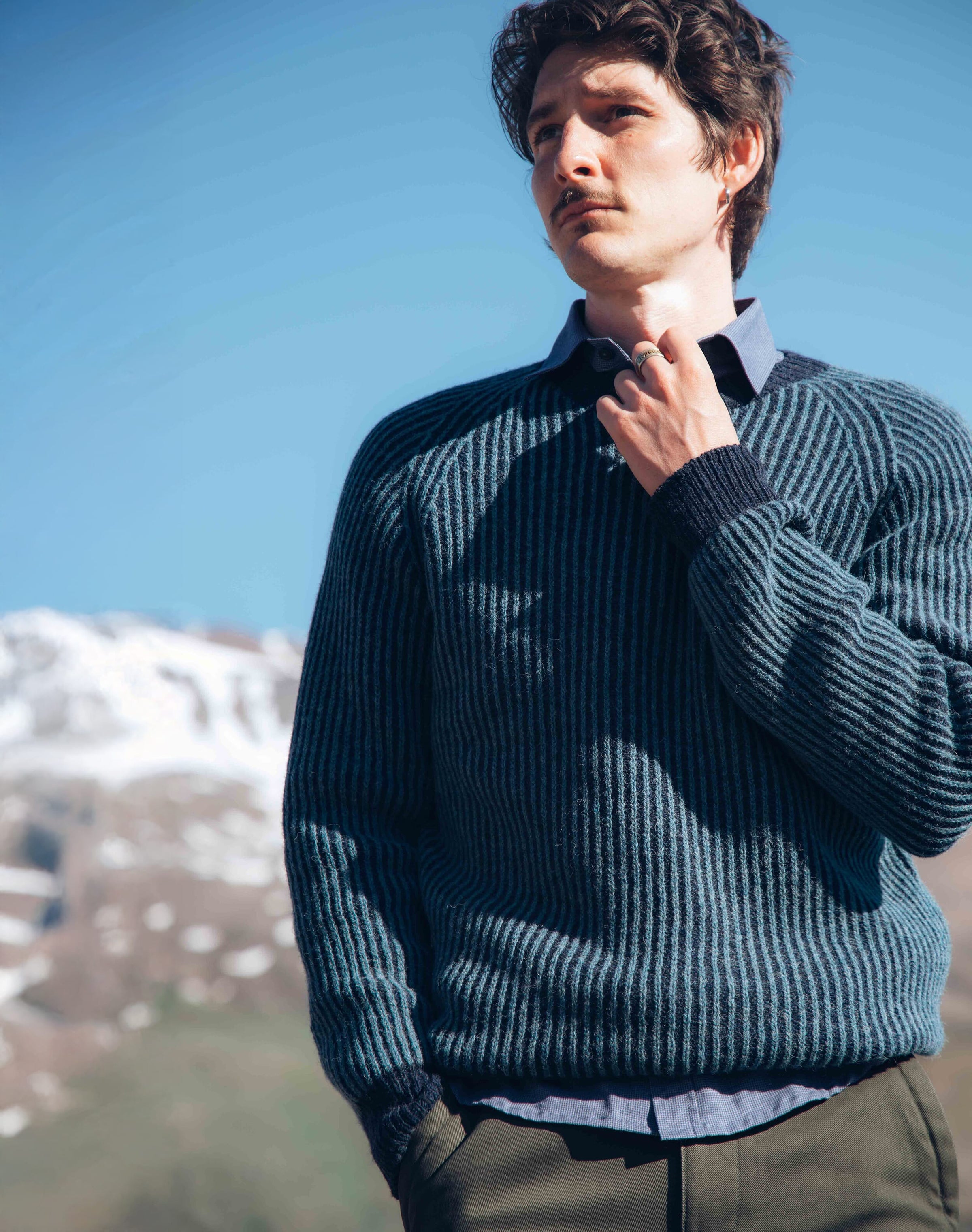 Wool Plated Rib Jumper