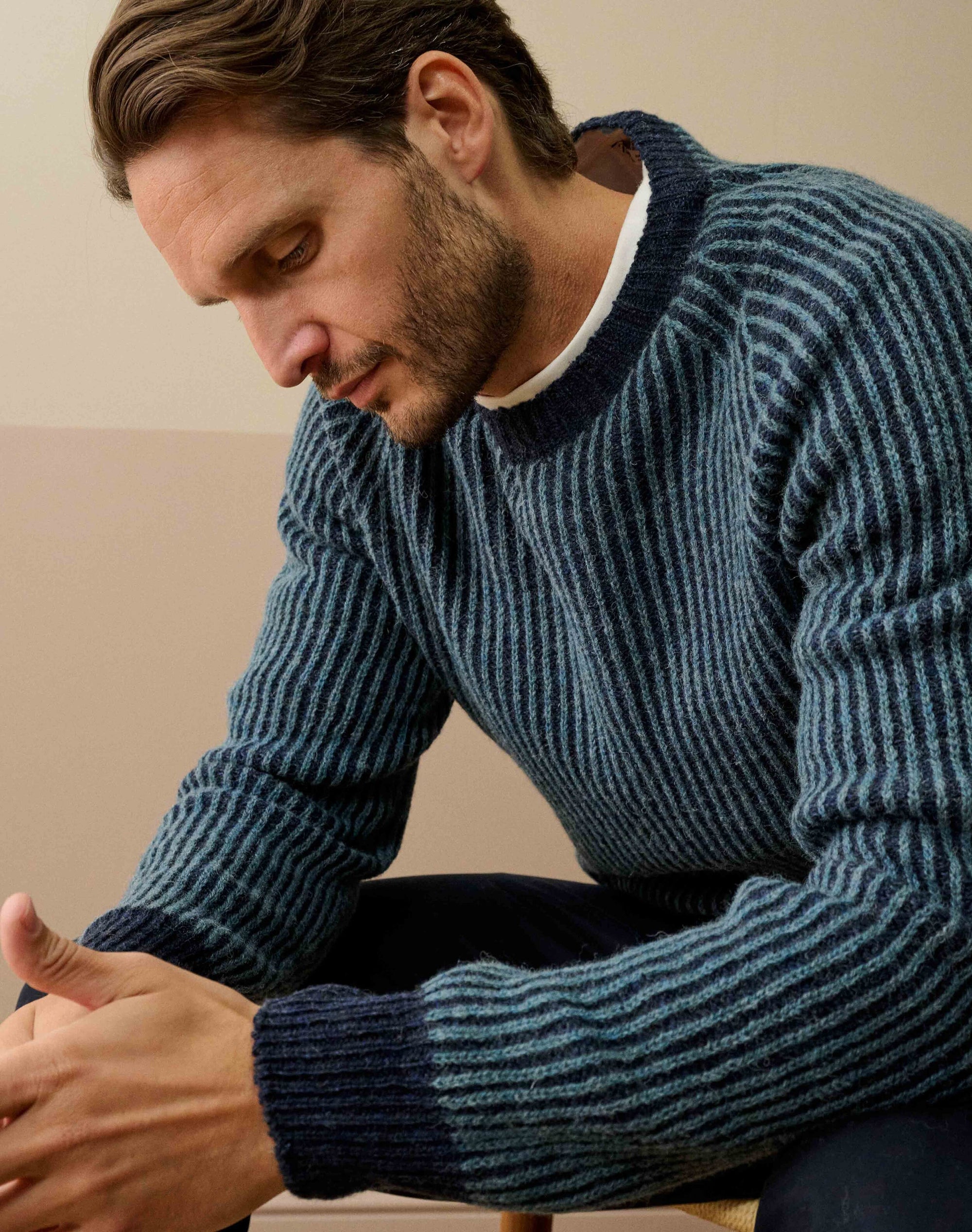 Wool Plated Rib Jumper
