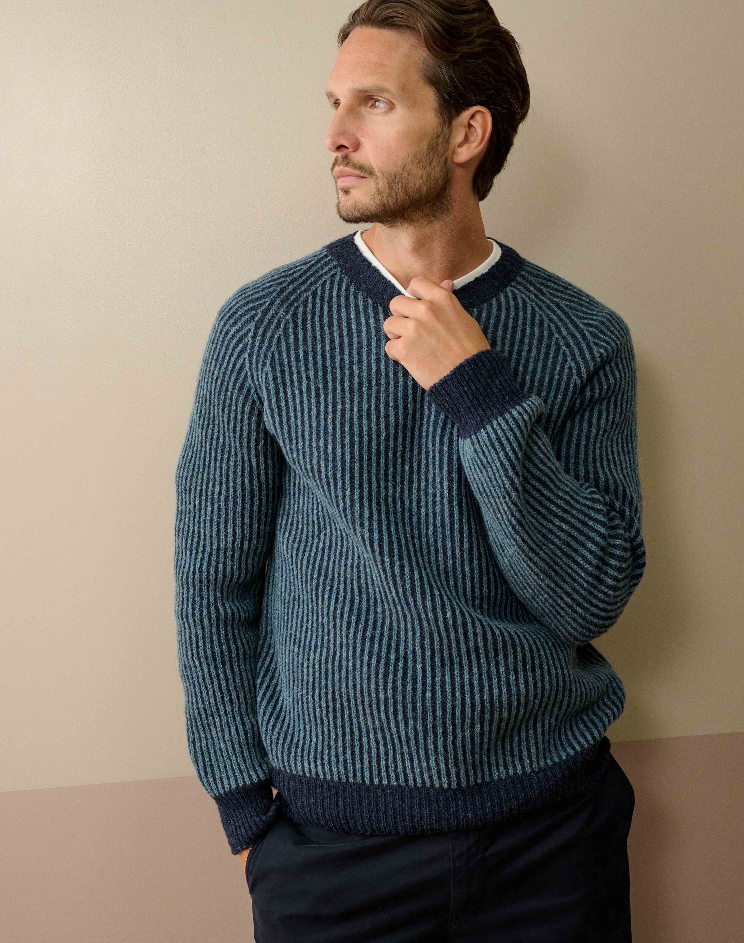 Wool Plated Rib Jumper