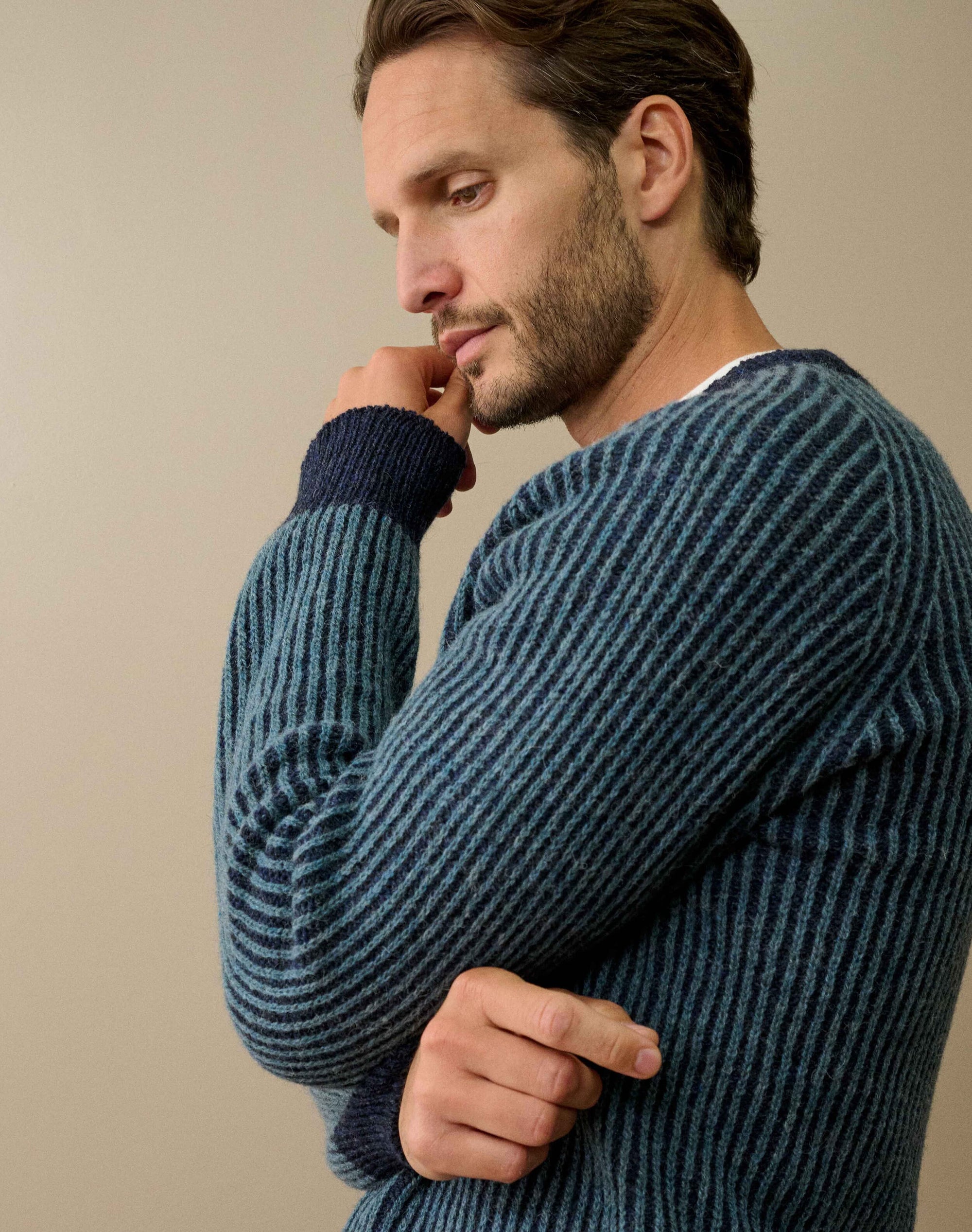Wool Plated Rib Jumper