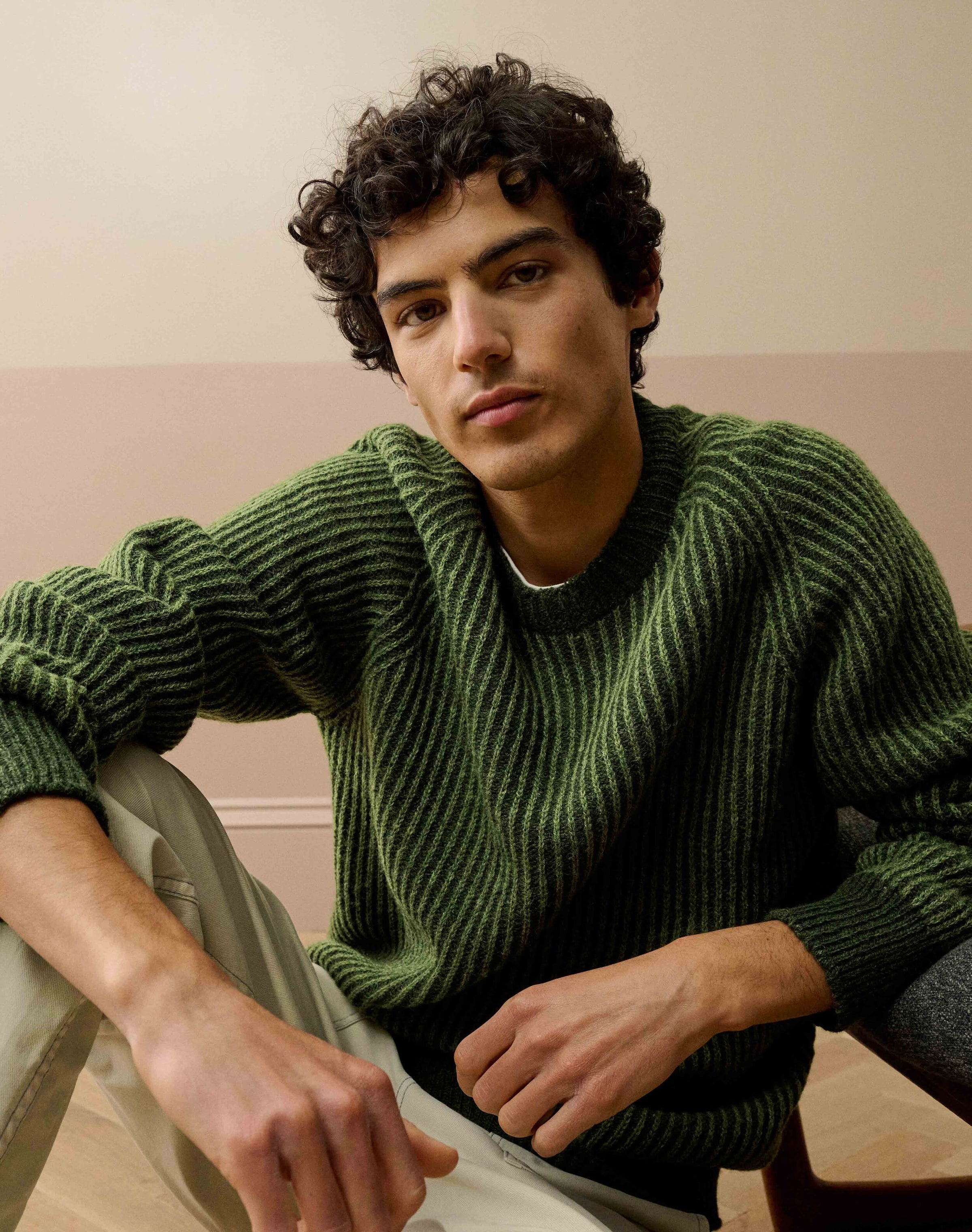 Wool Plated Rib Jumper