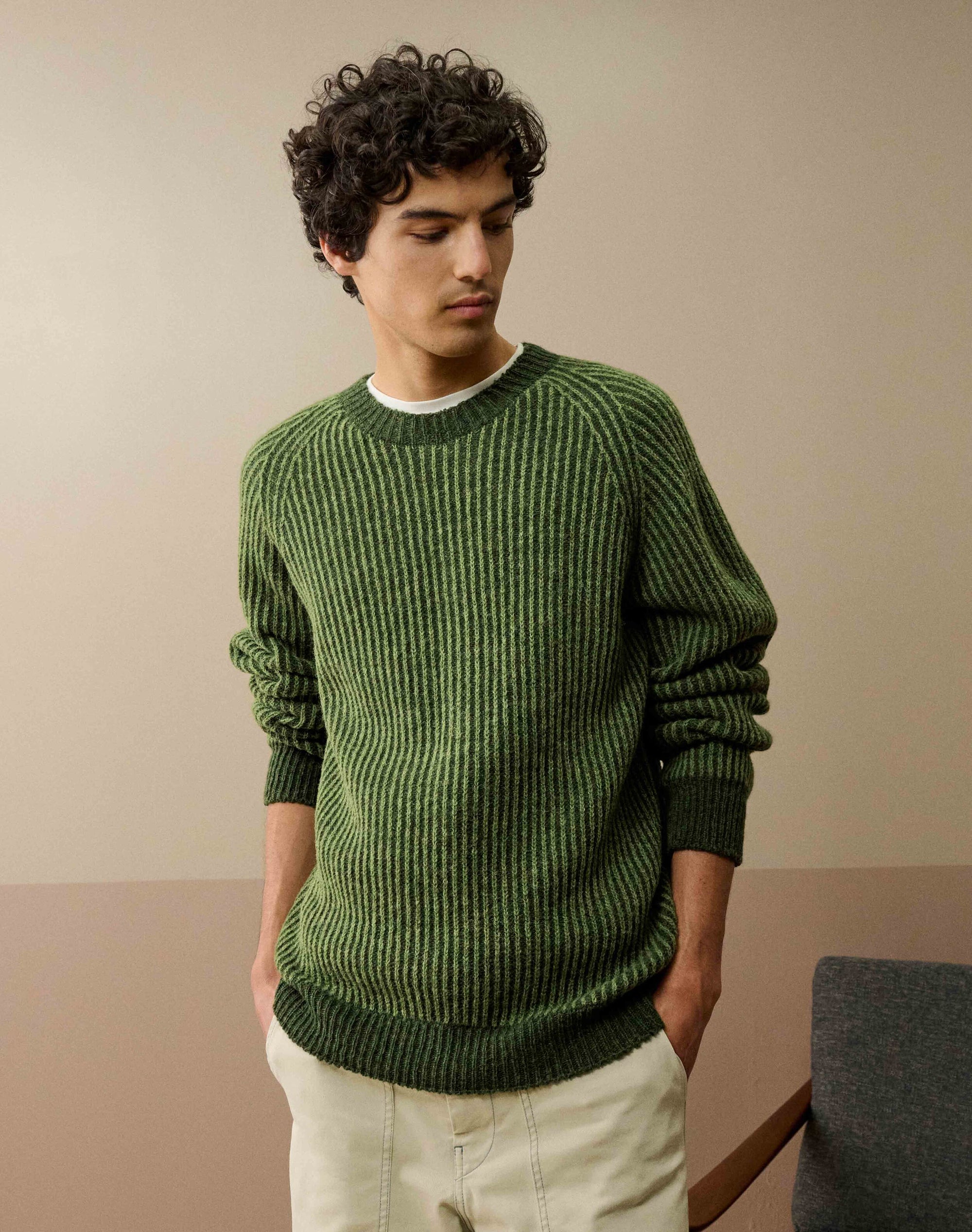 Wool Plated Rib Jumper