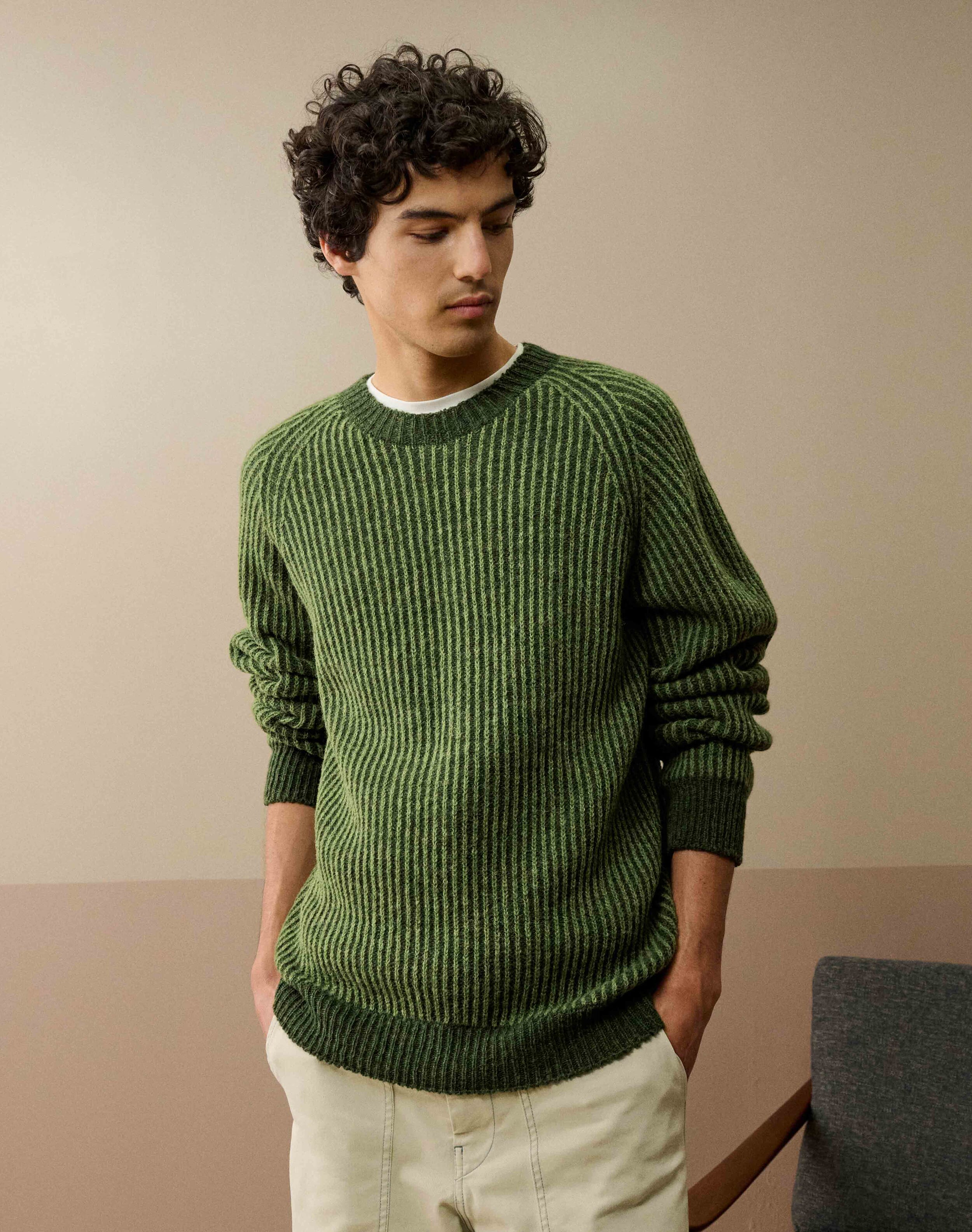 Wool Plated Rib Jumper