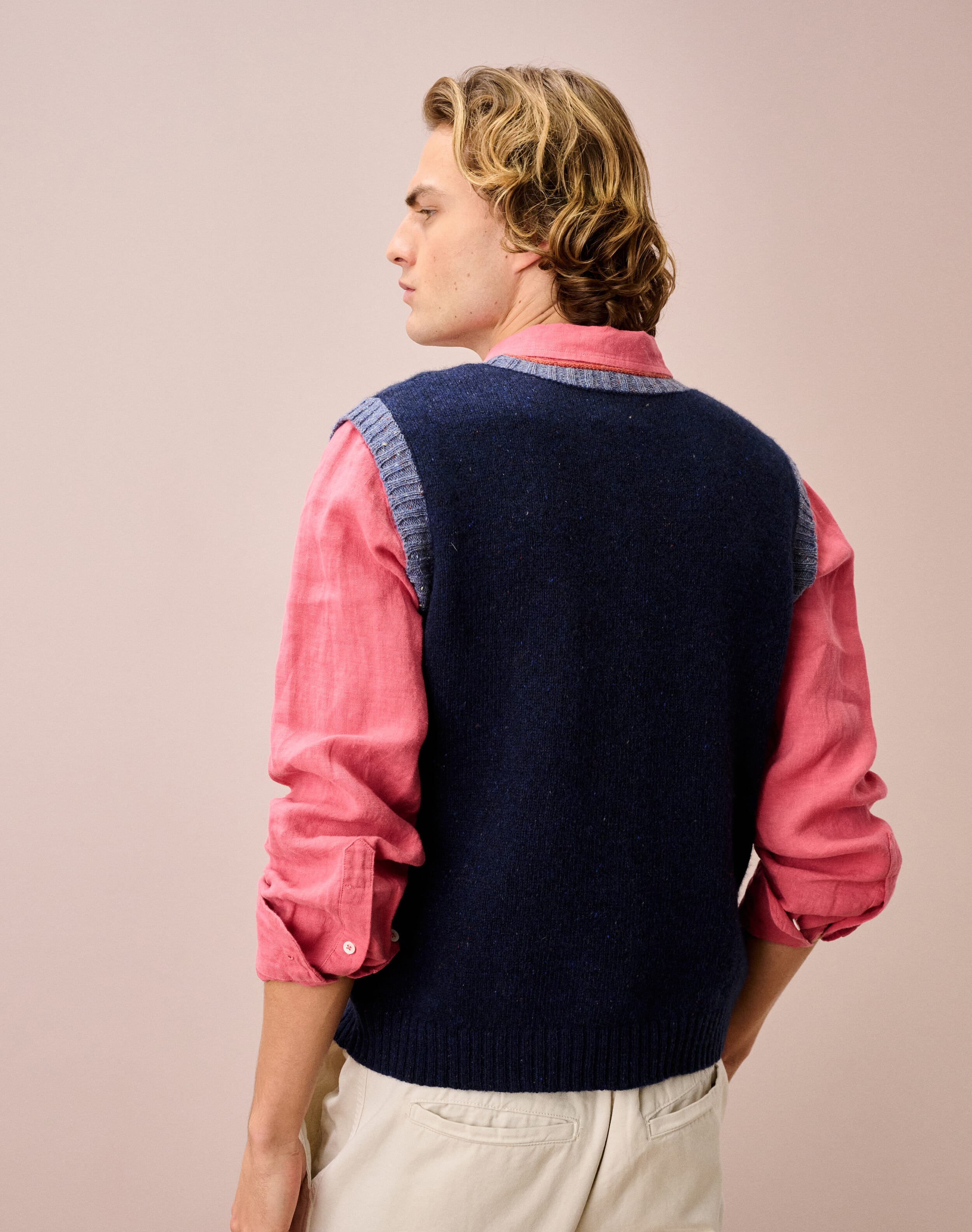 Wool Donegal Contrast Trim Tank