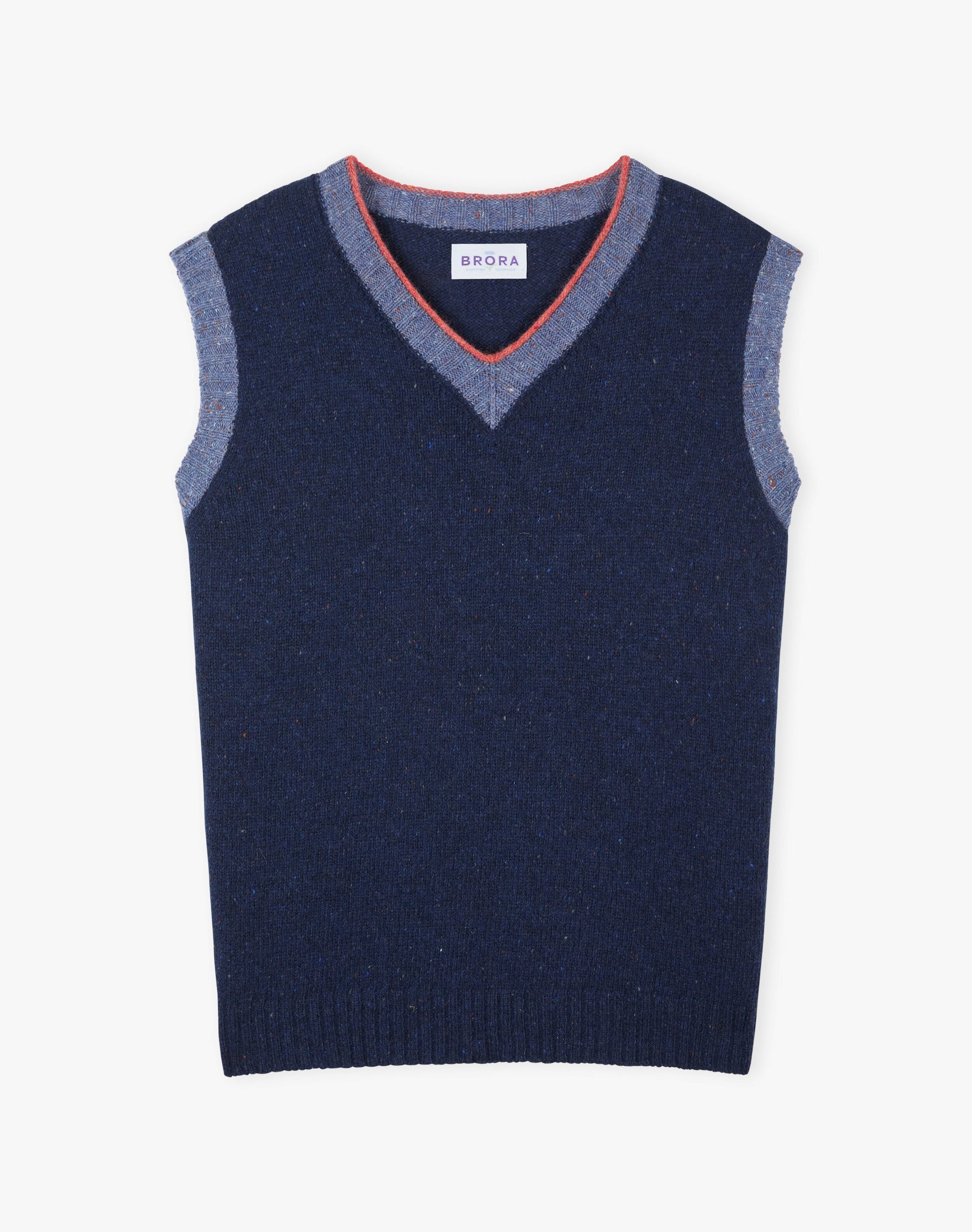 Wool Donegal Contrast Trim Tank